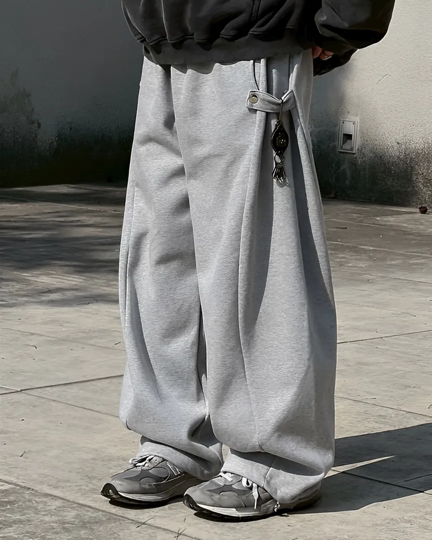 抽繩 側束口 男女 直筒 棉質 長褲 棉長褲