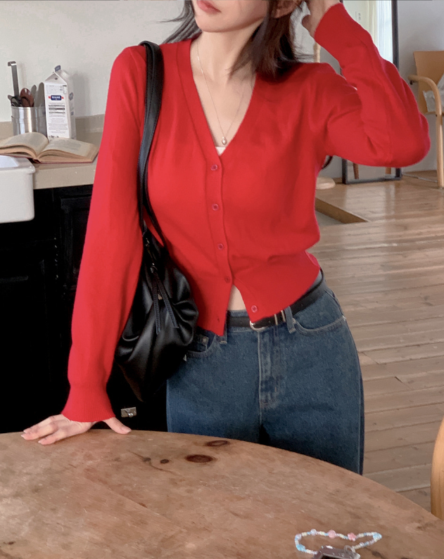 早秋預訂｜羊毛V領針織開襟衫