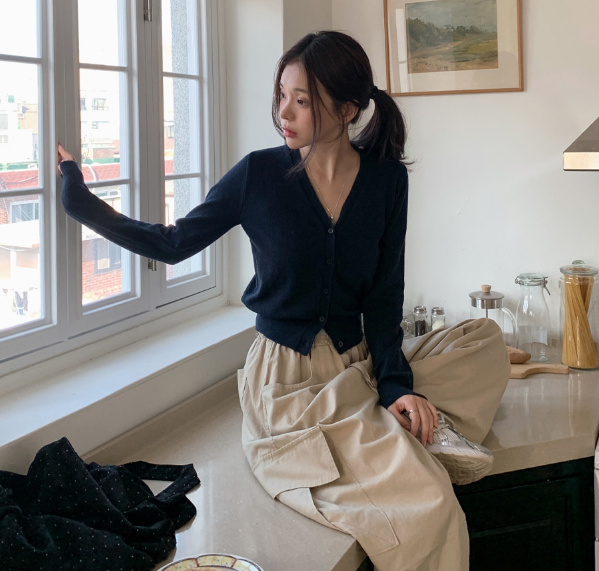 早秋預訂｜羊毛V領針織開襟衫