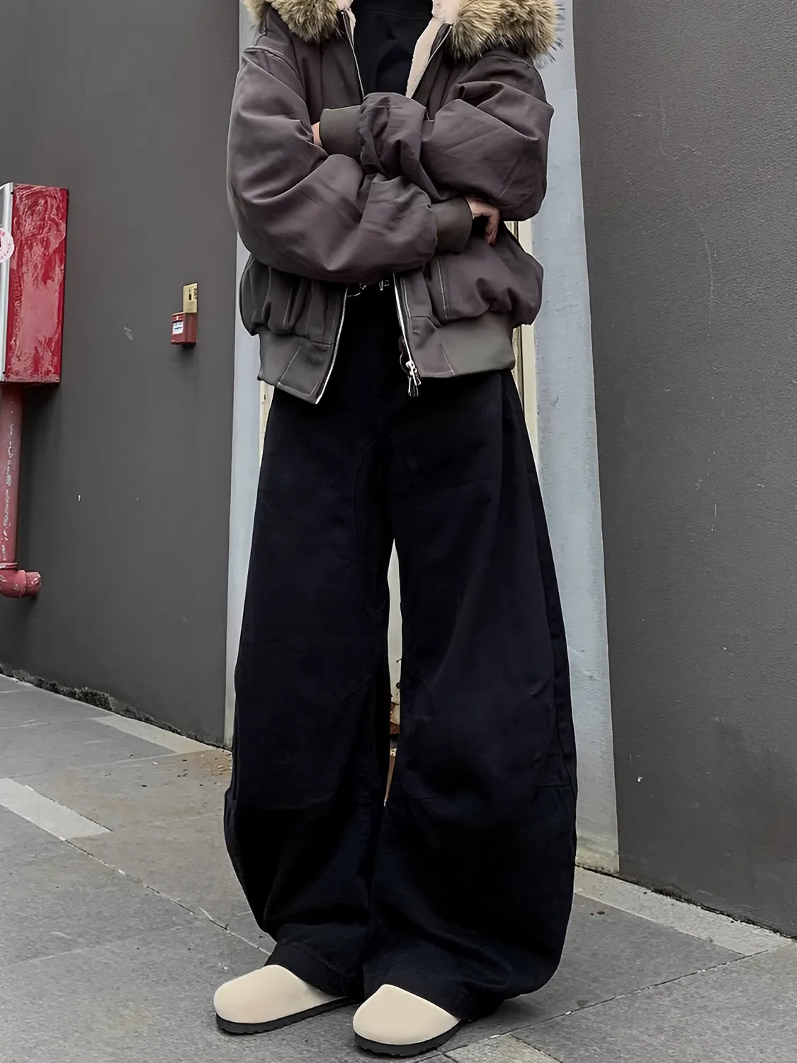 Cleanfit 美式 復古 日系 簡約 工裝 彎刀 長褲