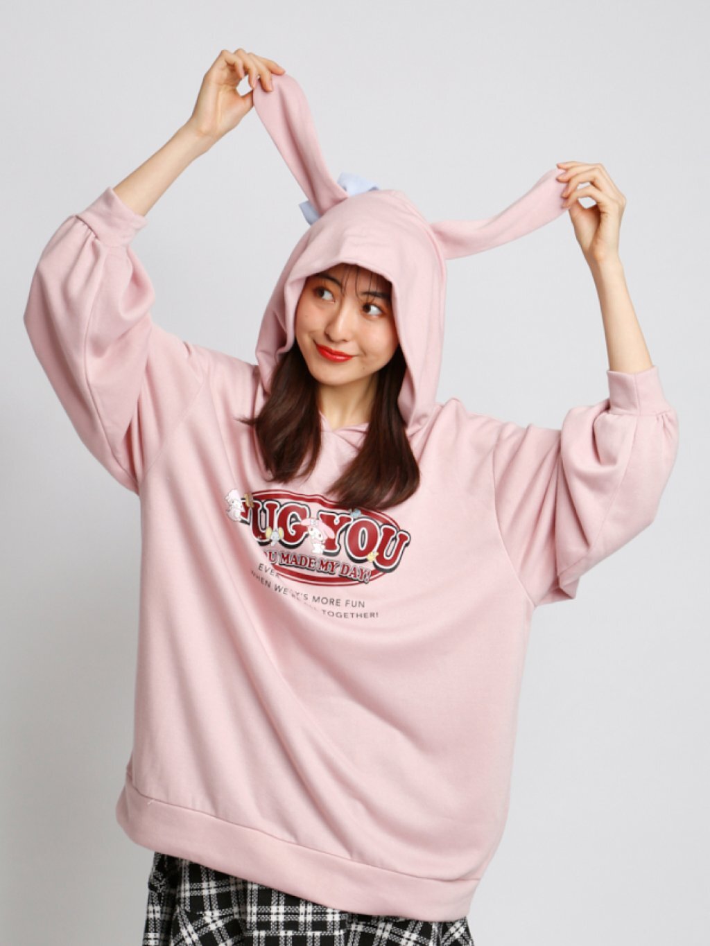 日版Sanrio 帶耳朵長身連帽衫