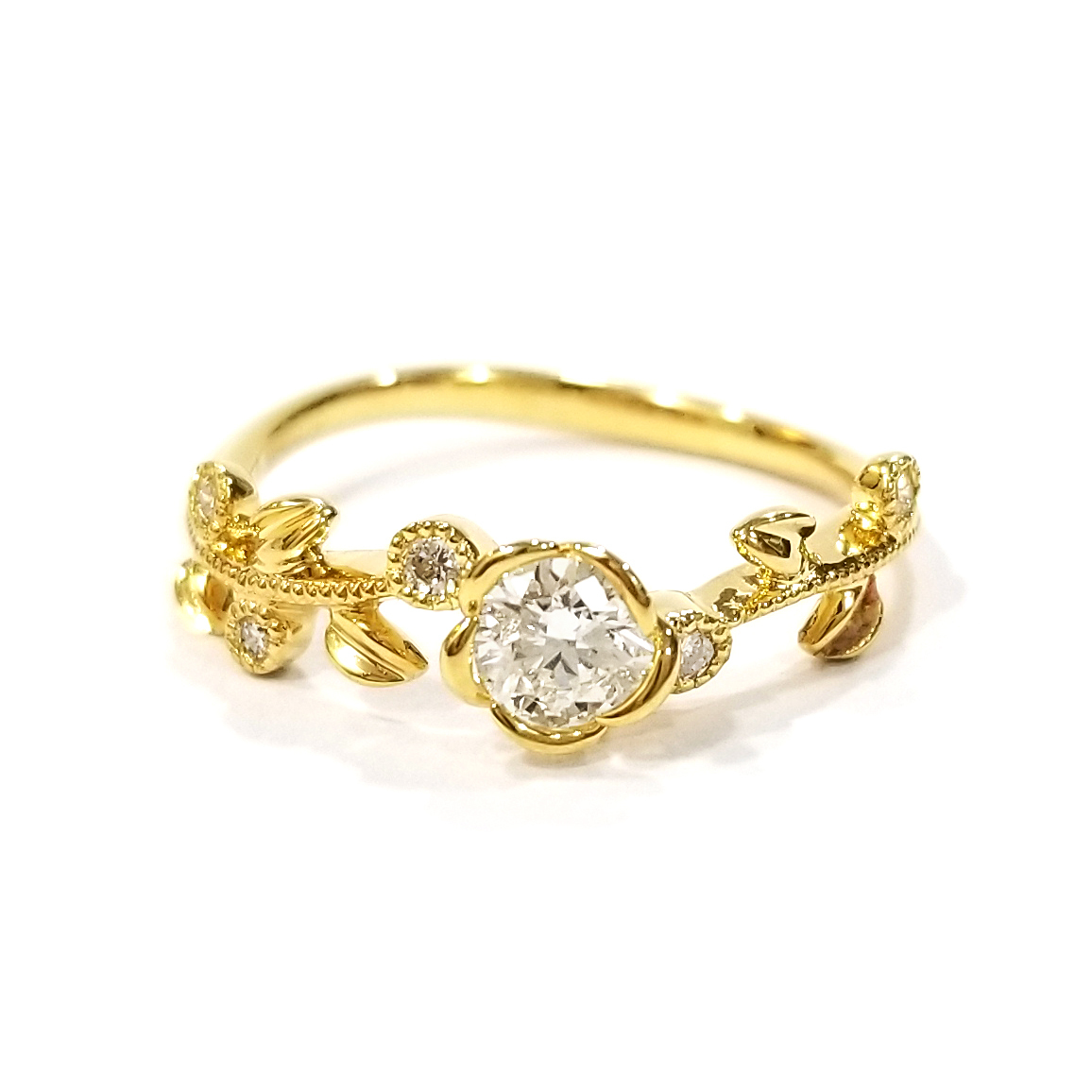 18K黃金天然鑽石戒指