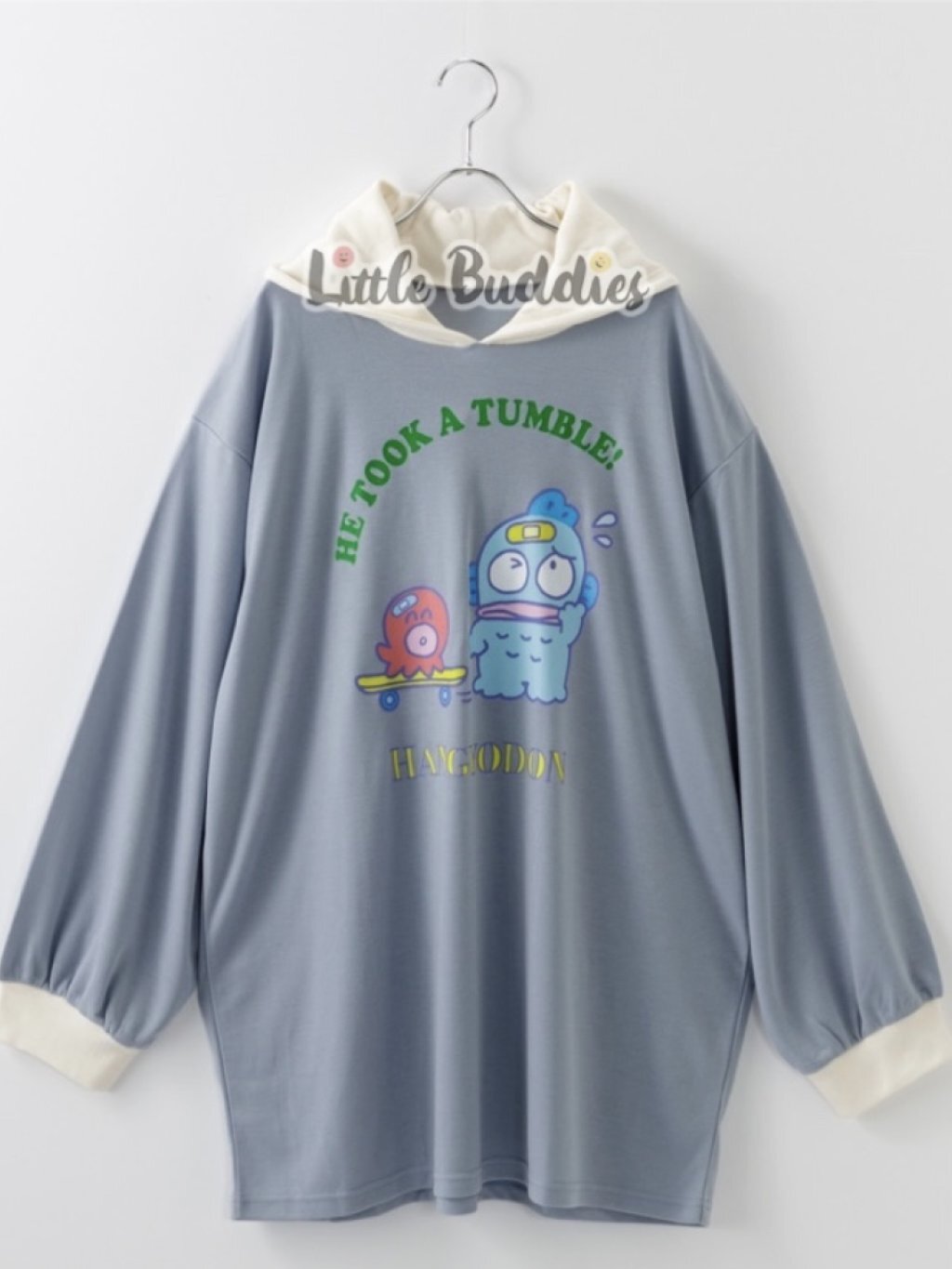 日版Sanrio 薄長袖拼色帽連身裙