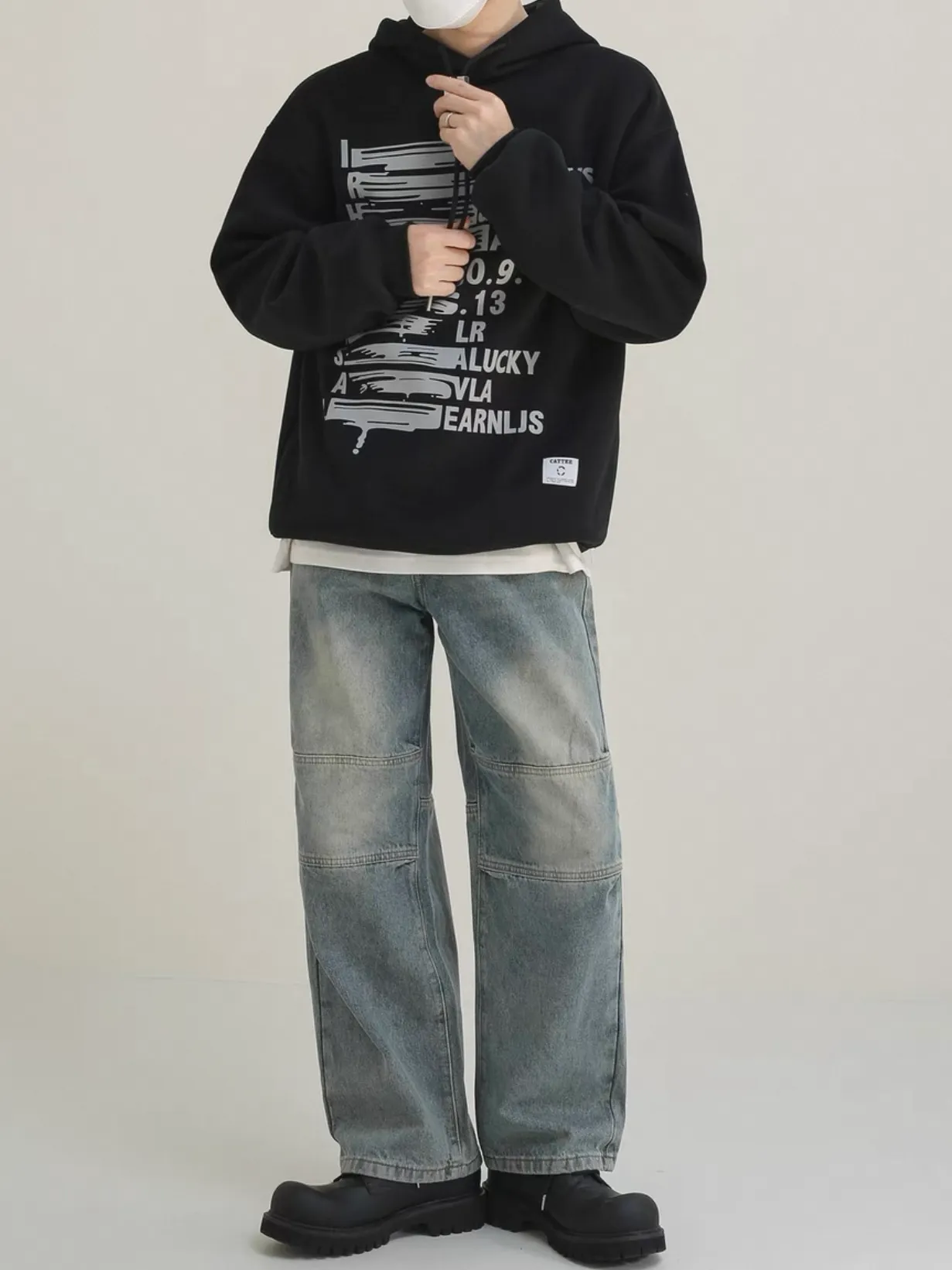 美式 水洗 設計 工裝 仿舊 牛仔 長褲