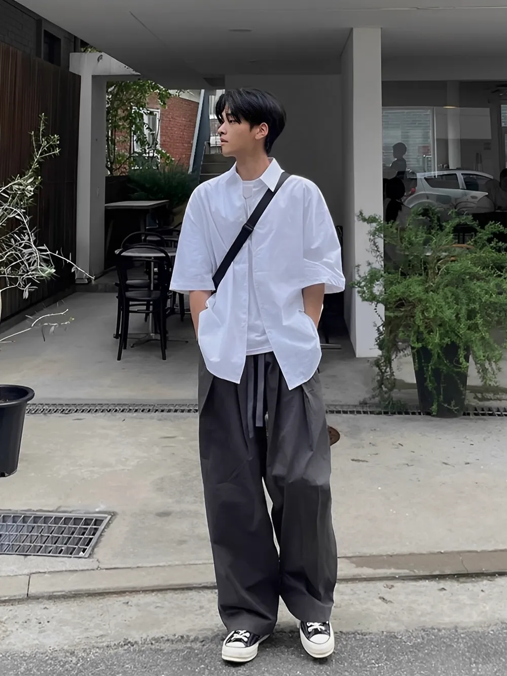 冰絲棉 抗皺 素面 基本 短袖 襯衫