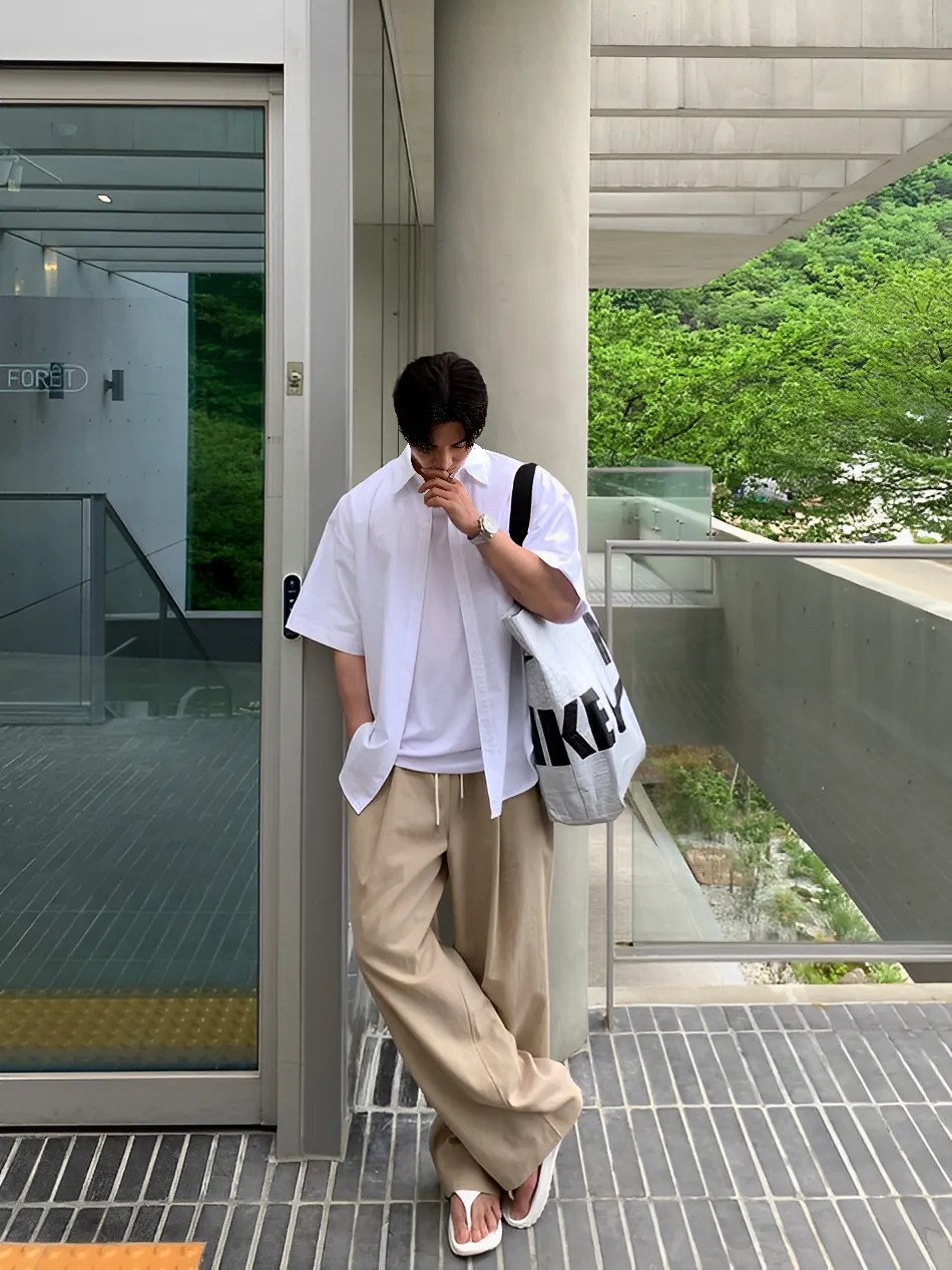 冰絲棉 抗皺 素面 基本 短袖 襯衫