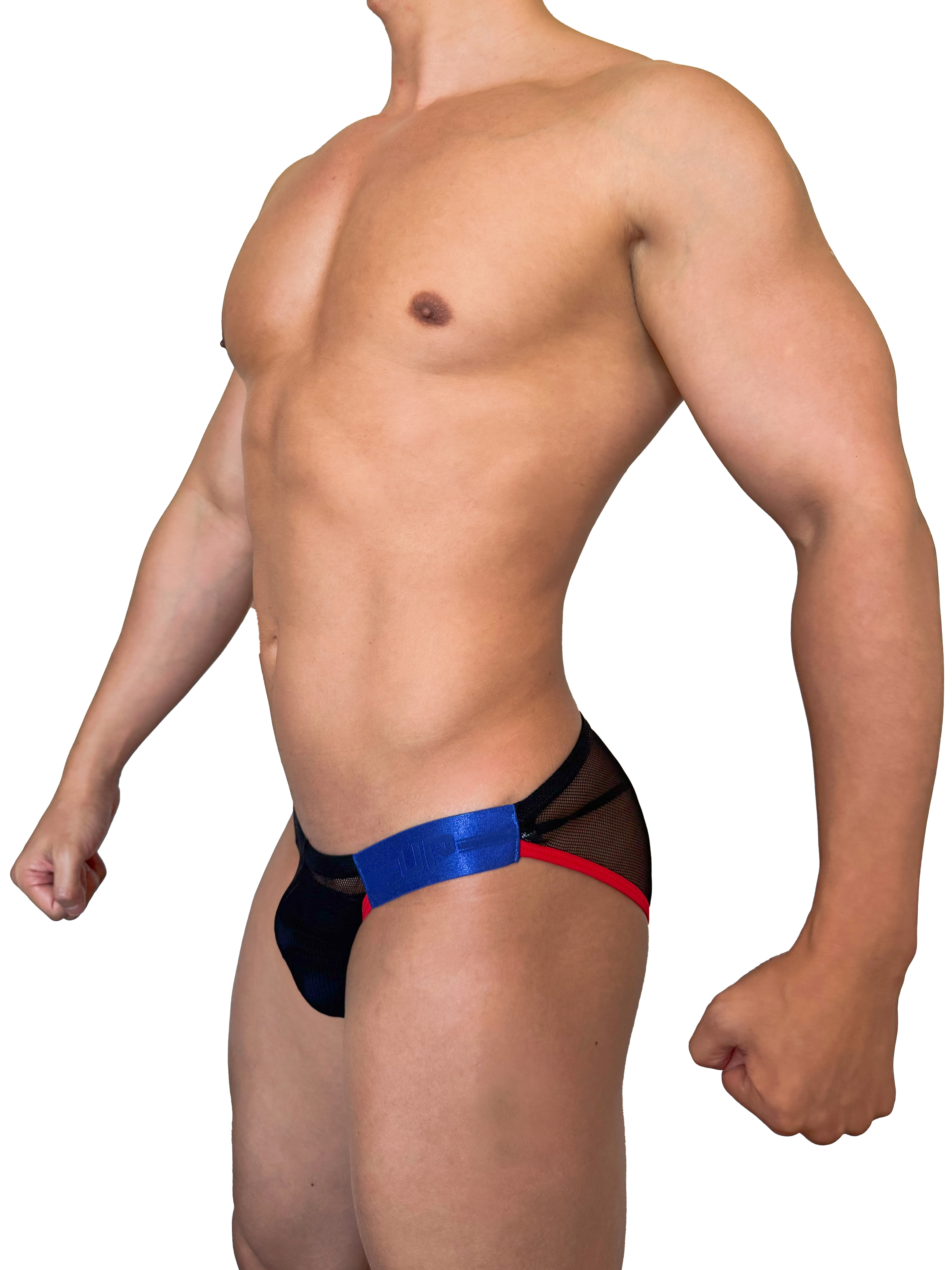 2025 全新系列 - Show UP Black 全透三角內褲 紅/藍