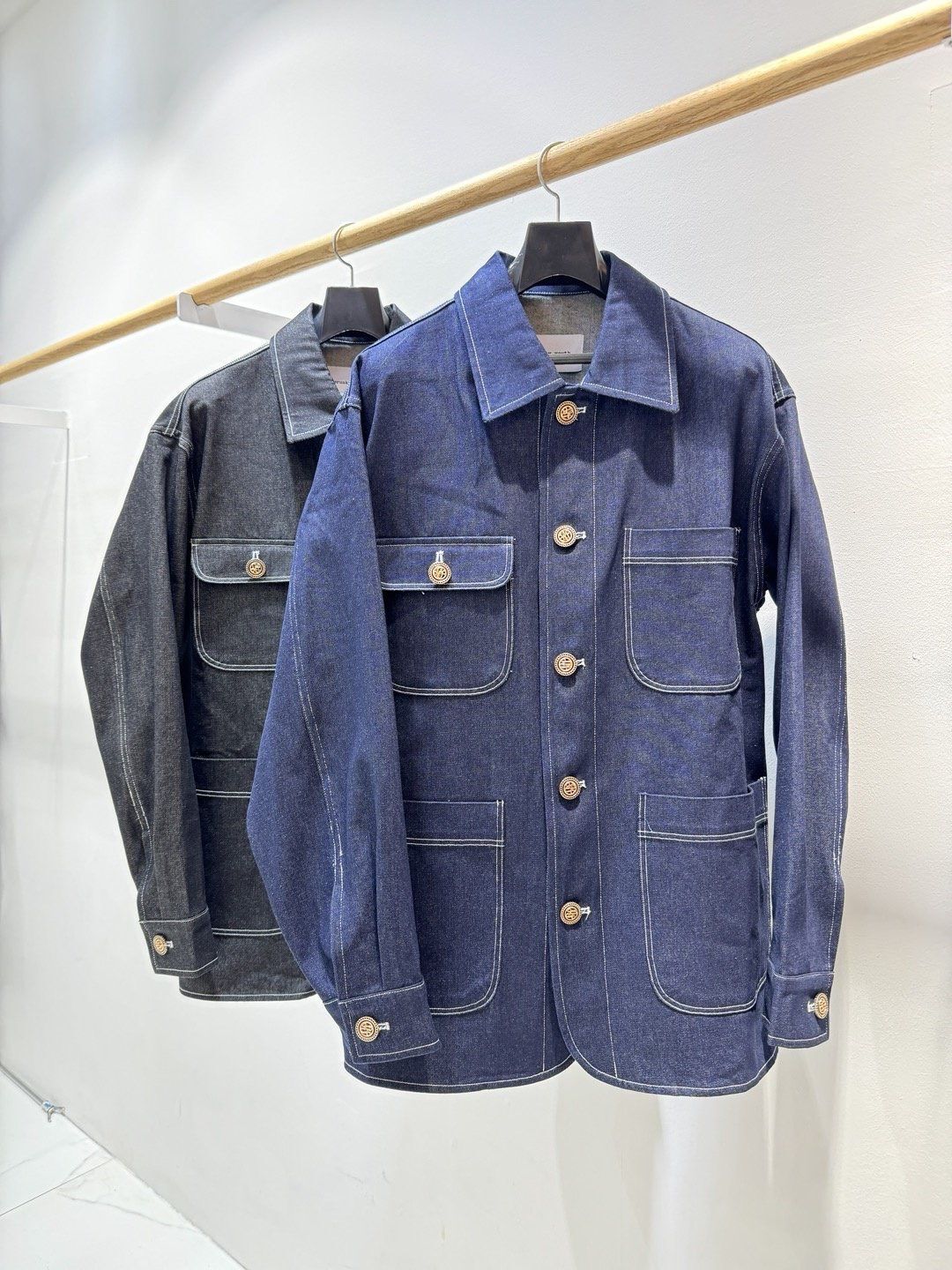 淨色扣鈕牛仔褸 C_y-116JK