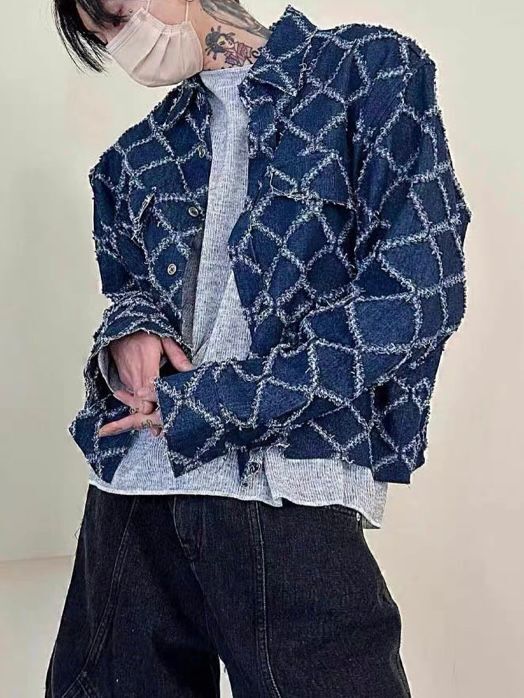 菱格長袖恤衫 C_y-119JK