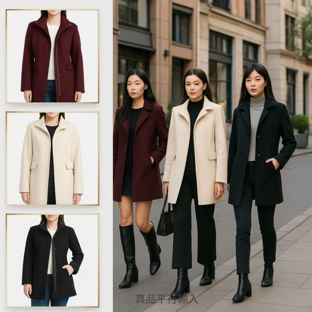 【預購】Vince Camuto G081950 女裝中長款拉鏈外套