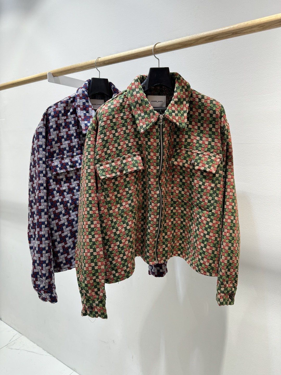 格紋拉鍊外套 C_y-125JK