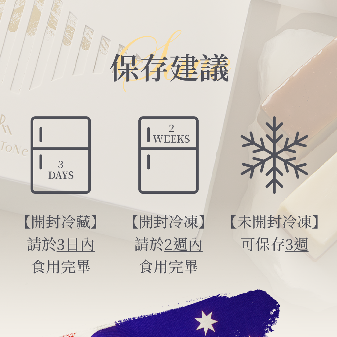 未開封，可冷凍保存3周 未食用完畢，冷藏請於3天內食用完畢          未食用完畢，冷凍請於2周內食用完畢
