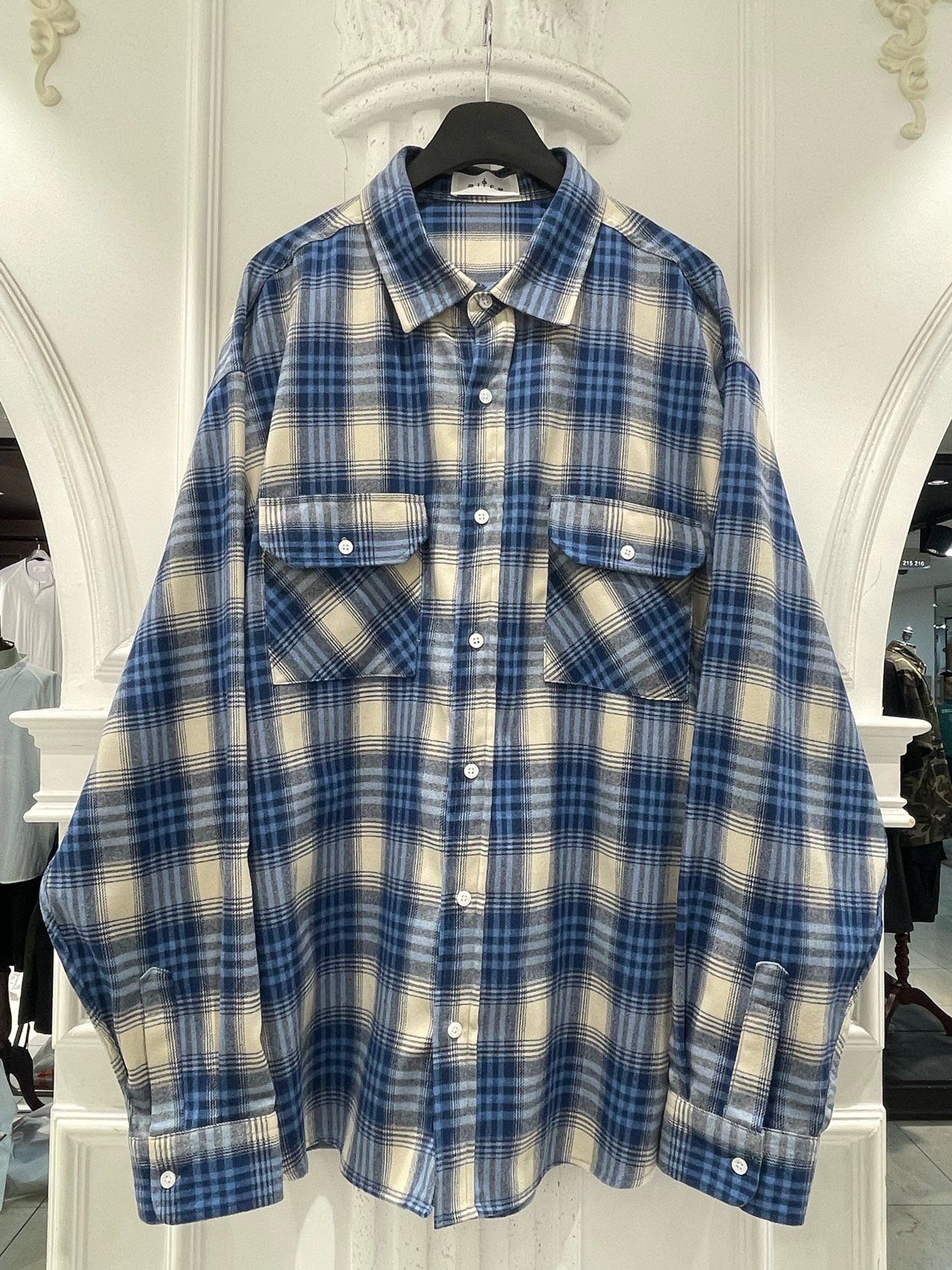 格仔長袖恤衫 alife-059S