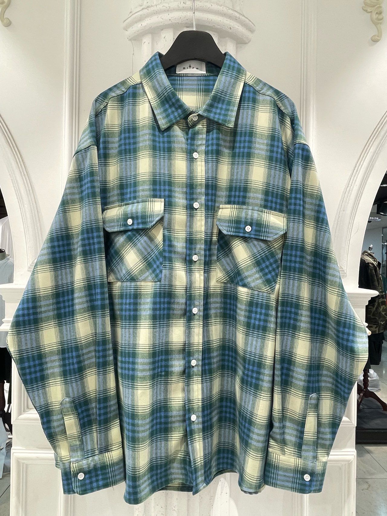 格仔長袖恤衫 alife-059S