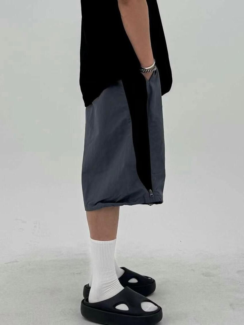 拼色拉鍊短褲 COVILL-206P