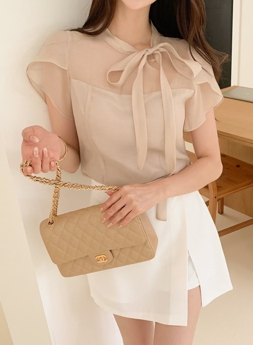 ♥︎氣質透紗拼接小上衣