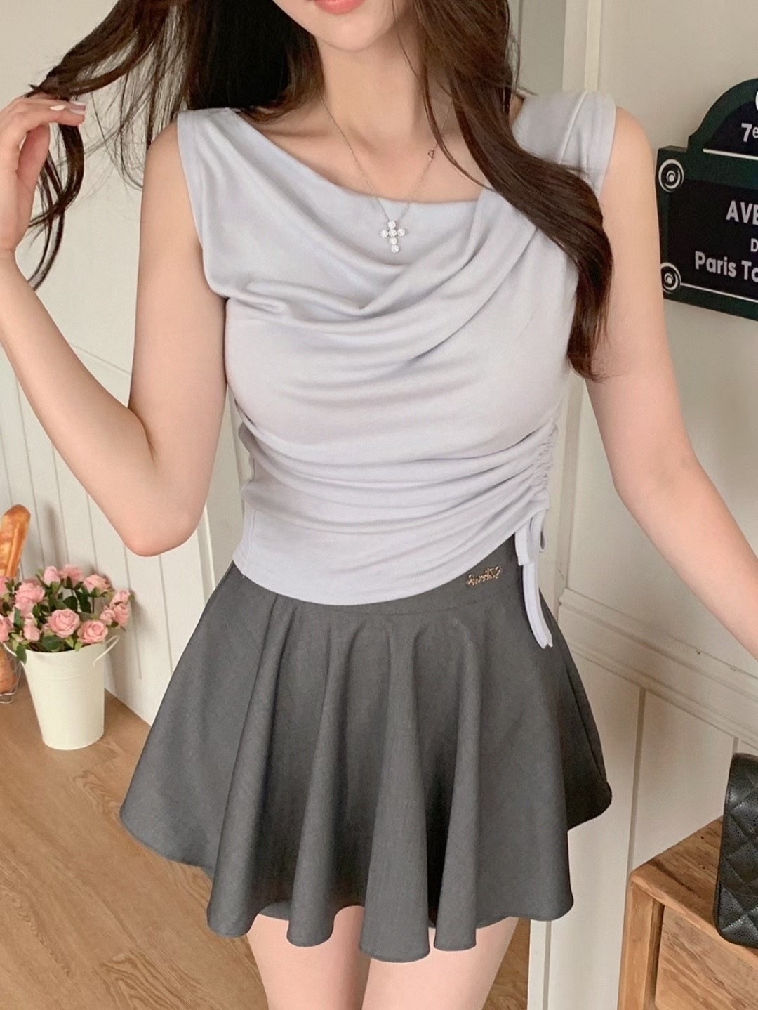 ♥︎2Way抽繩Draped Top