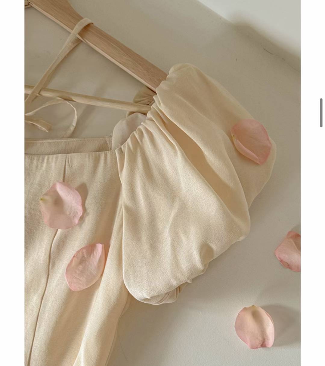 ♥︎甜美日系2Way泡泡袖Top