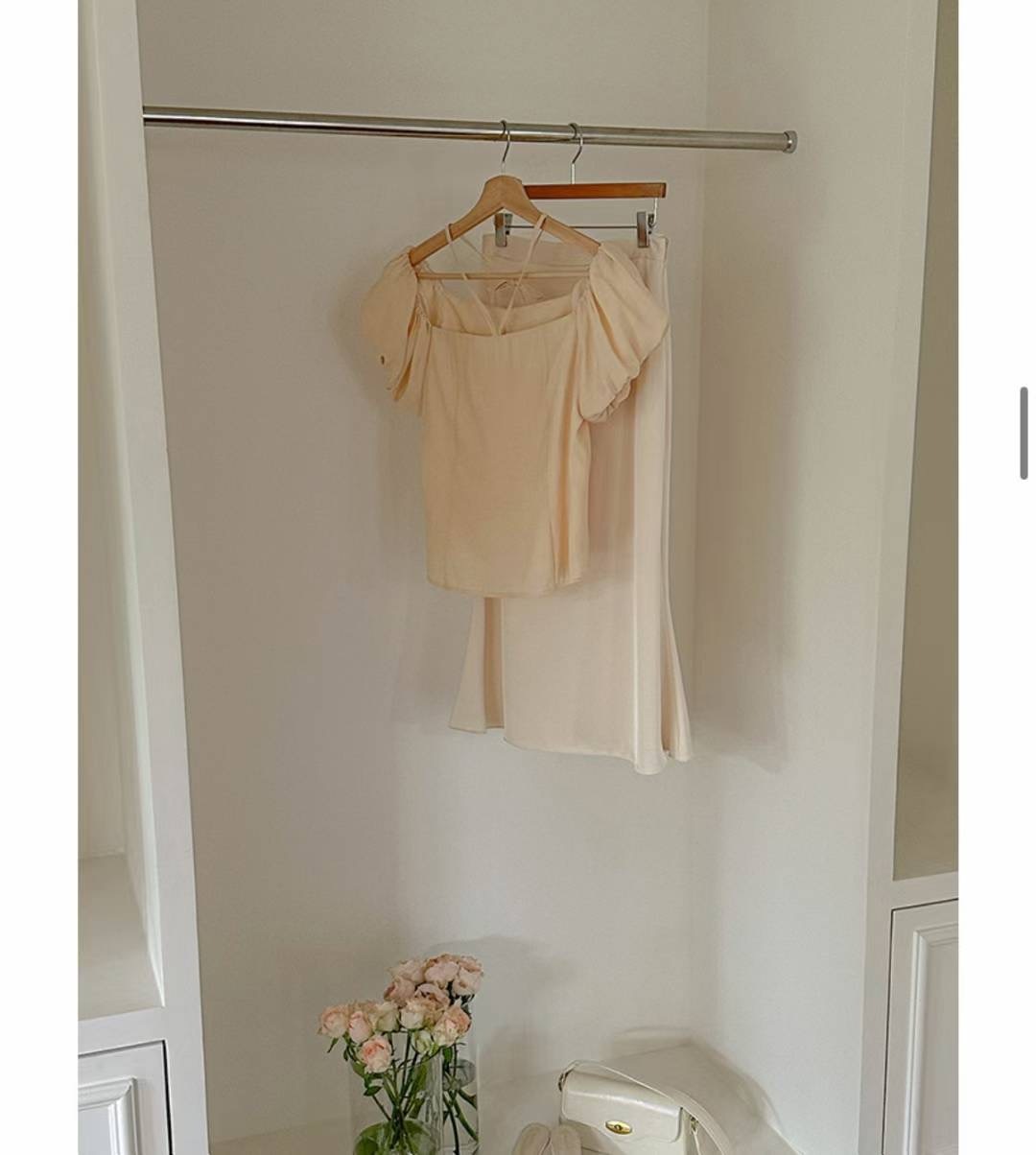 ♥︎甜美日系2Way泡泡袖Top