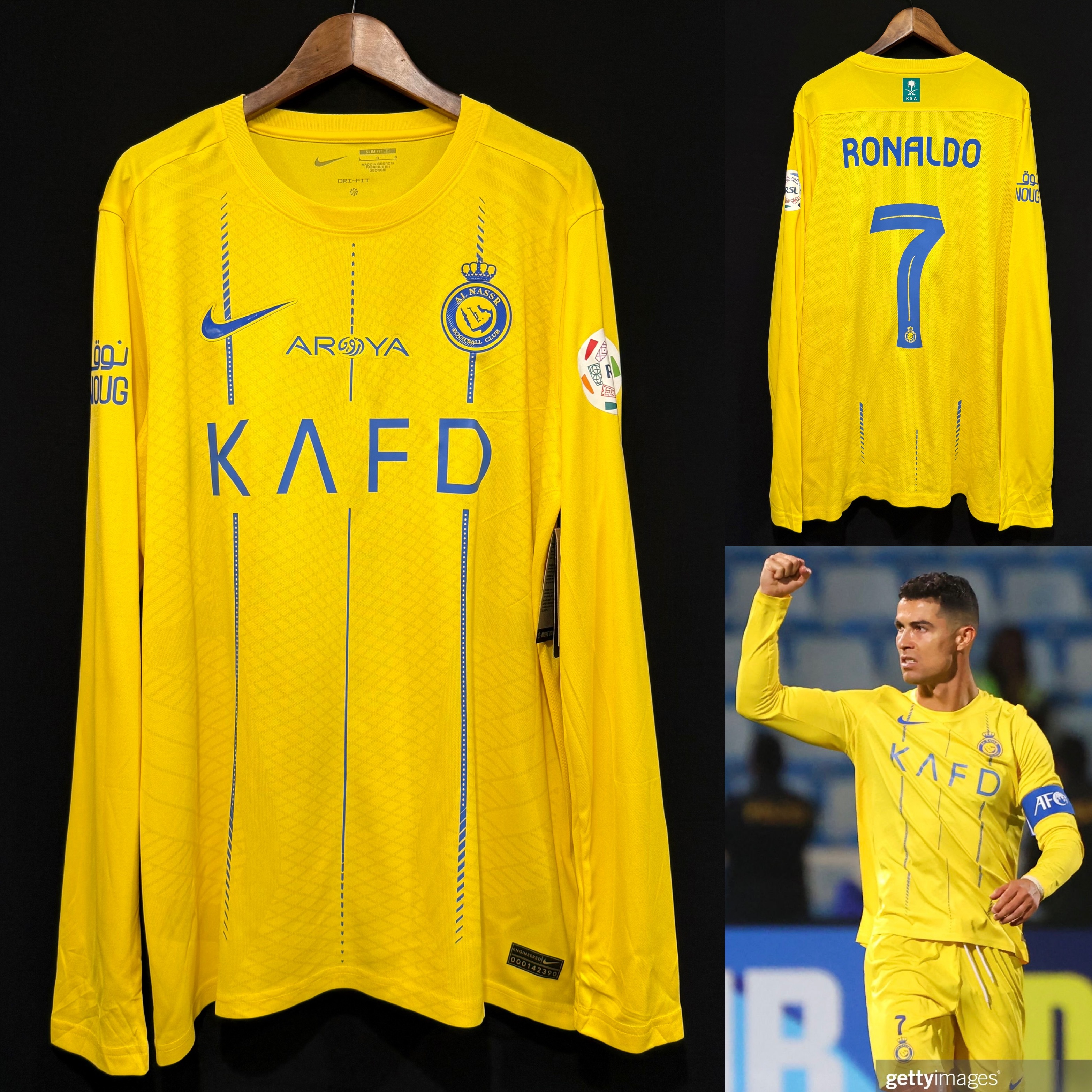 (Player Issue) Al Nassr 2023-2024 Nike L/S Home Player Issue Shirt #7 RONALDO