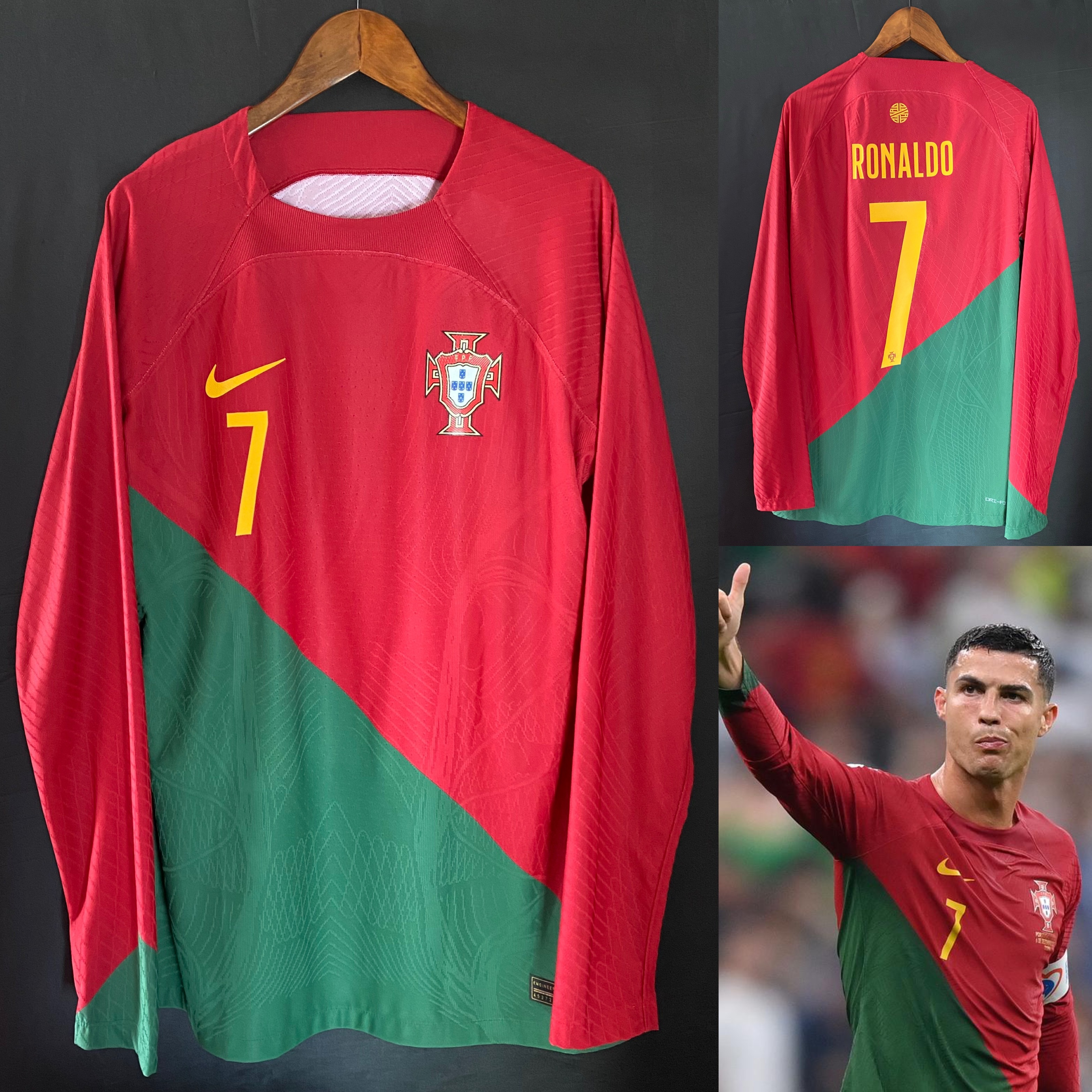 (更衣室版) 葡萄牙 2022 Nike 主場長袖更衣室球員版球衣 #7 RONALDO