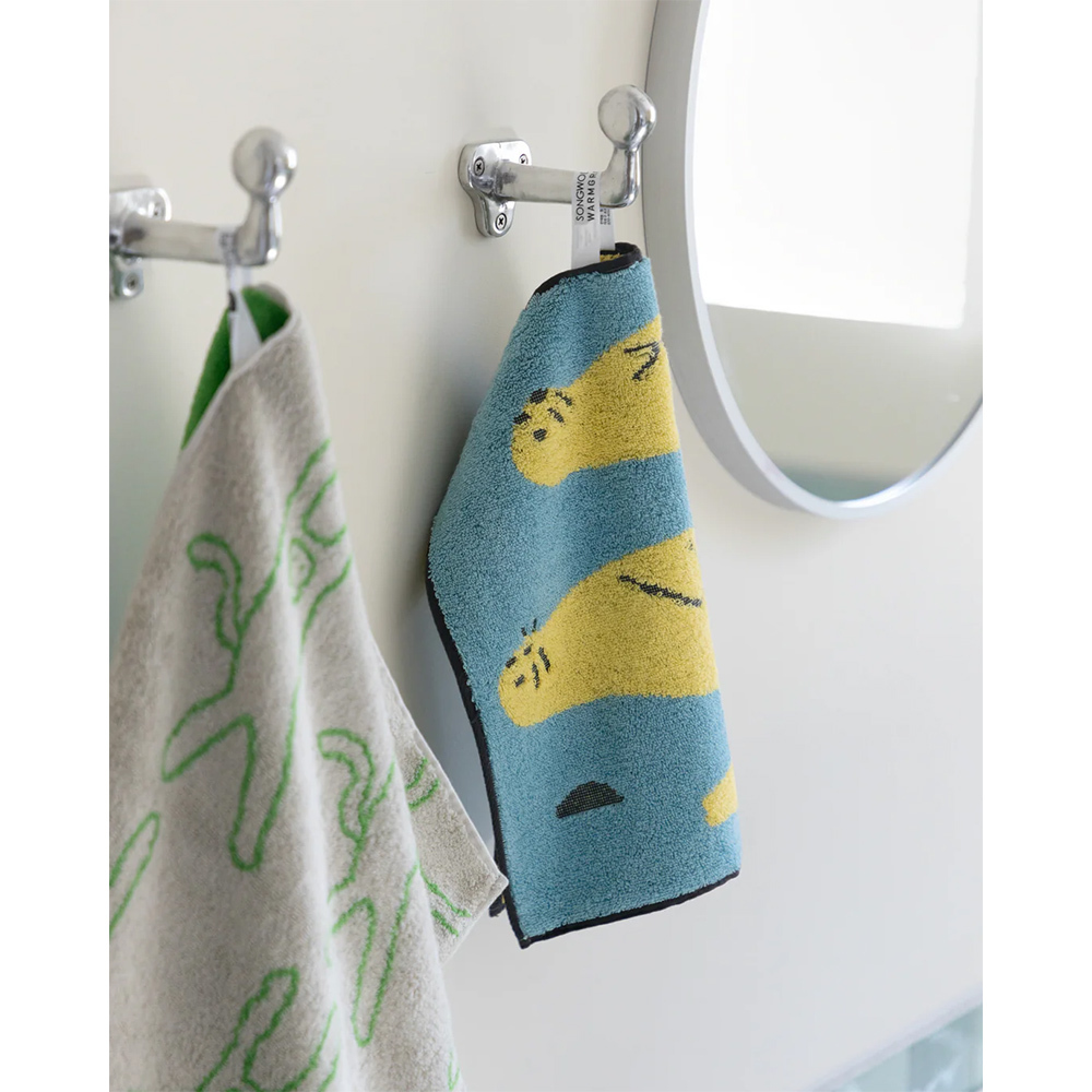 韓國WARMGREY TAIL 純棉擦手巾-懶懶海豹