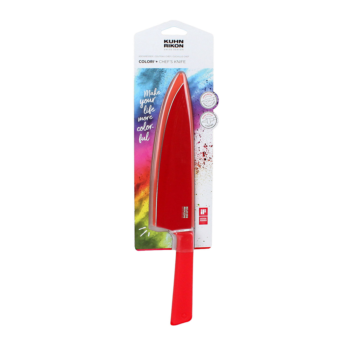 瑞士力康 COLORI®+ 不銹鋼廚刀 -紅色 -26651