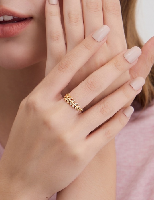 橄欖光環可調式戒指