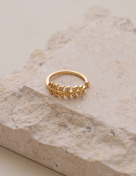 橄欖光環可調式戒指