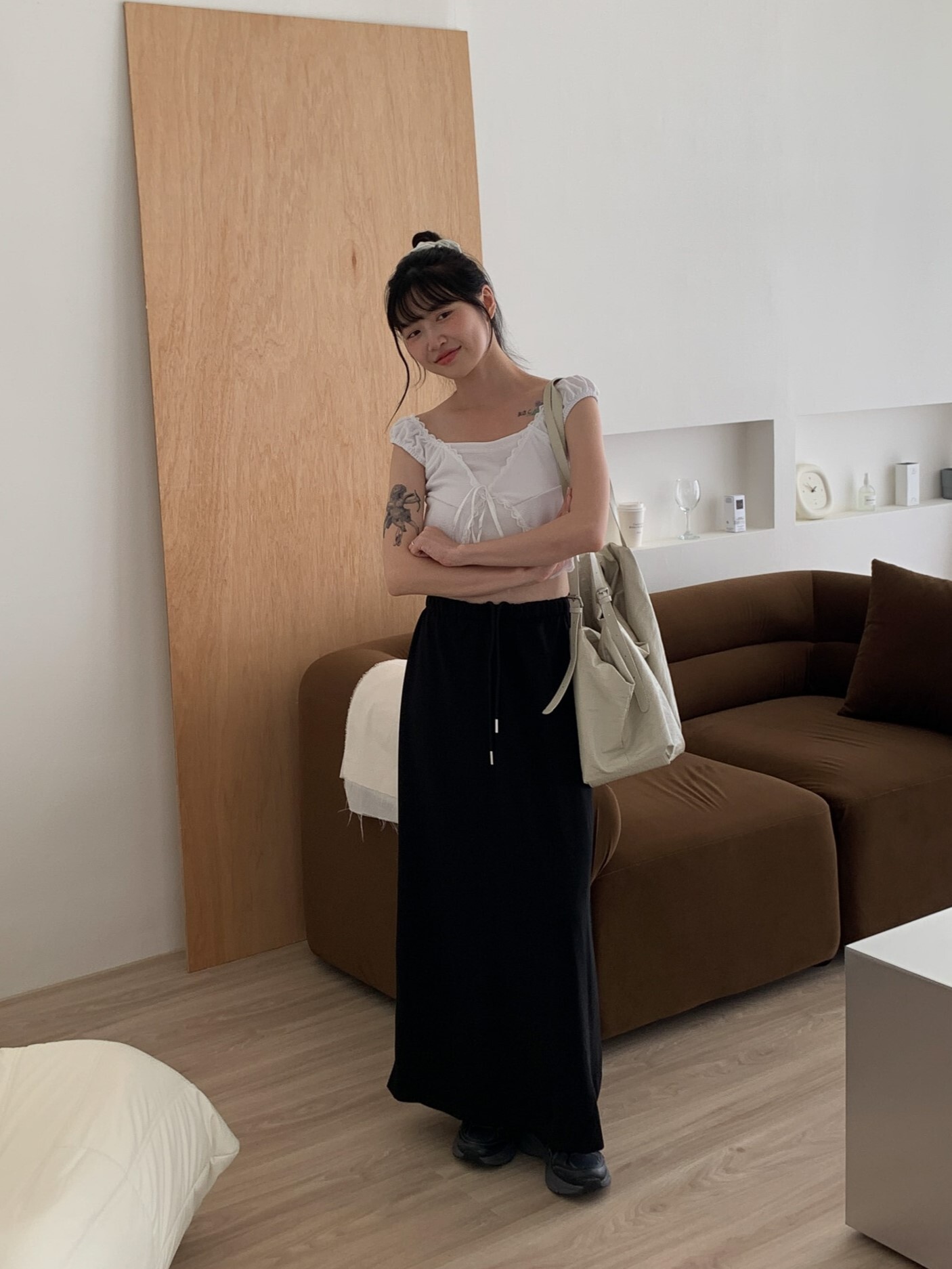 ISA_自帶降溫感 休閒後開衩-5度冰冰空調裙_57017