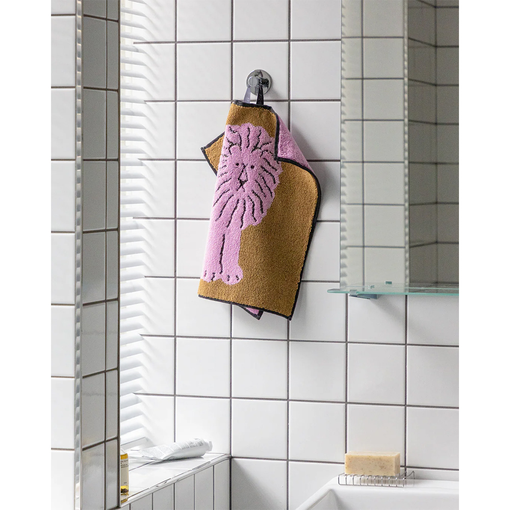 韓國WARMGREY TAIL 純棉擦手巾-粉紅獅