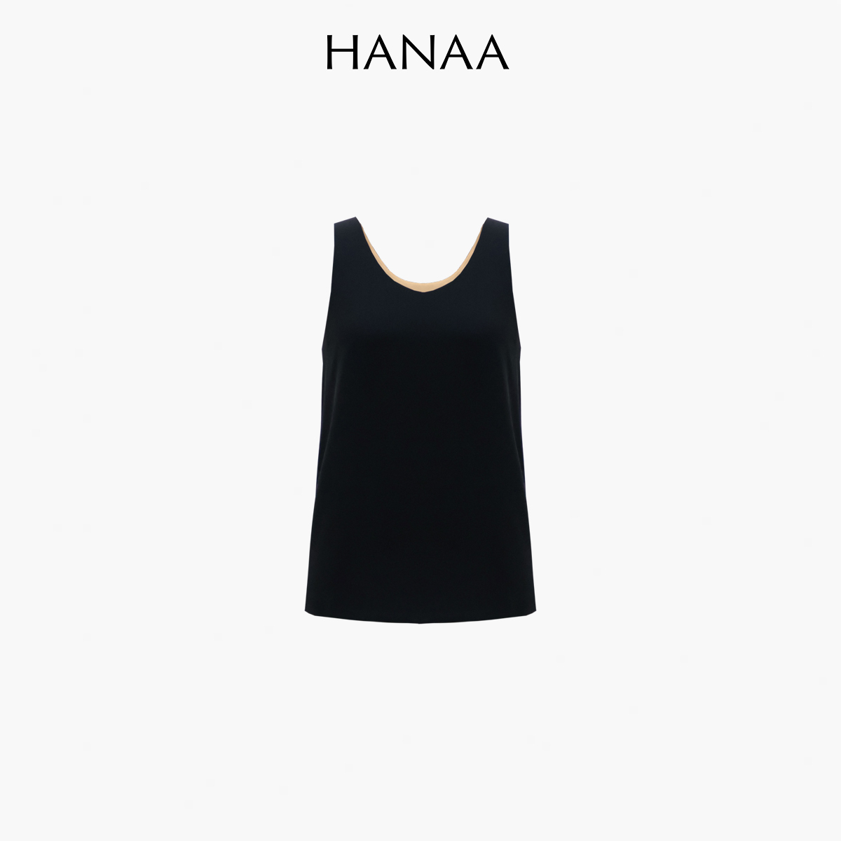 HANAA 新款雙層真絲雙綹U領空氣背心