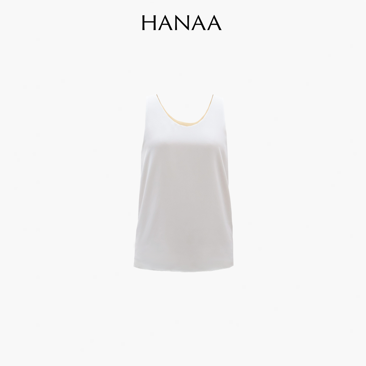 HANAA 新款雙層真絲雙綹U領空氣背心