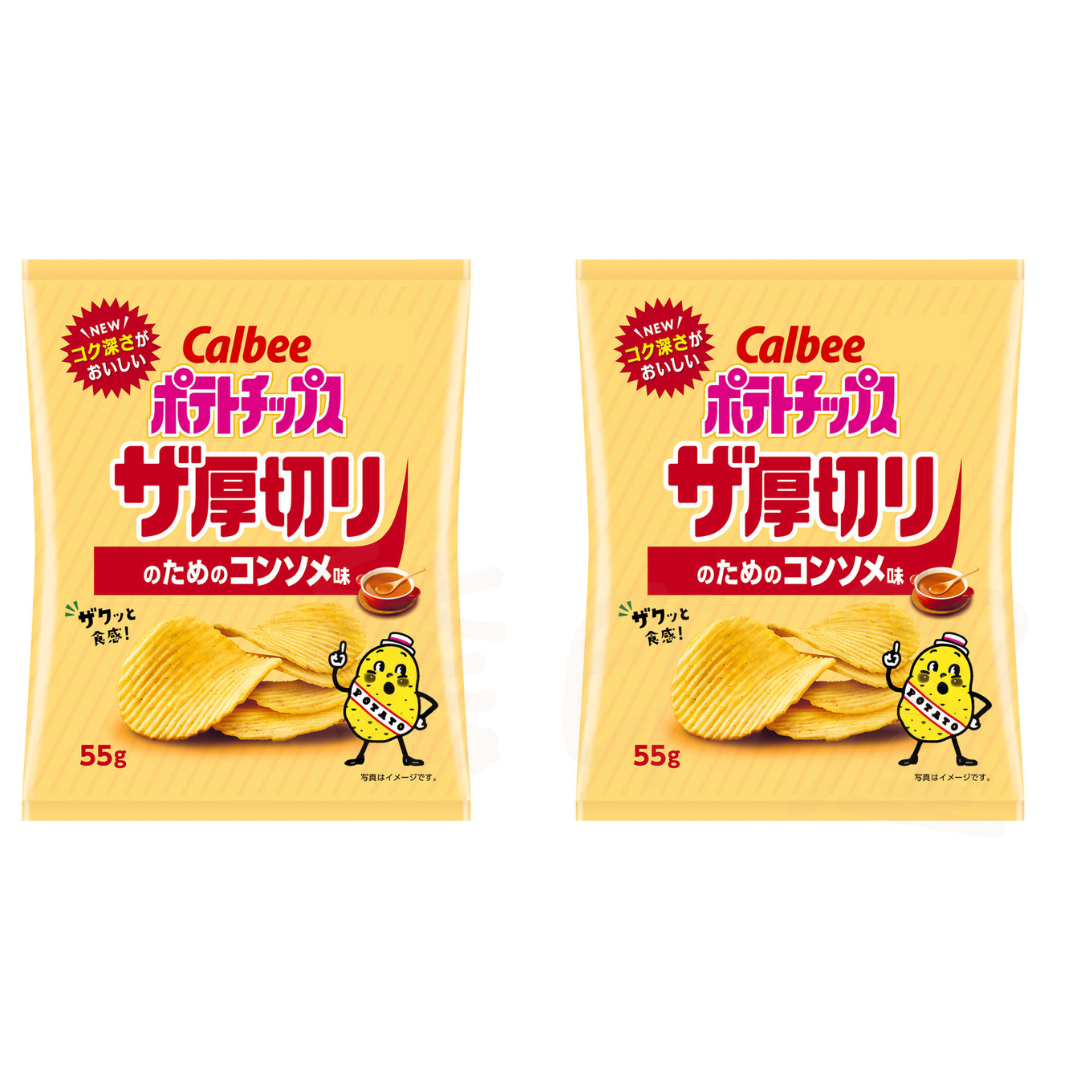 日本卡樂B厚切薯片 (清湯味) 55G X 2 到期日 2026-7-30