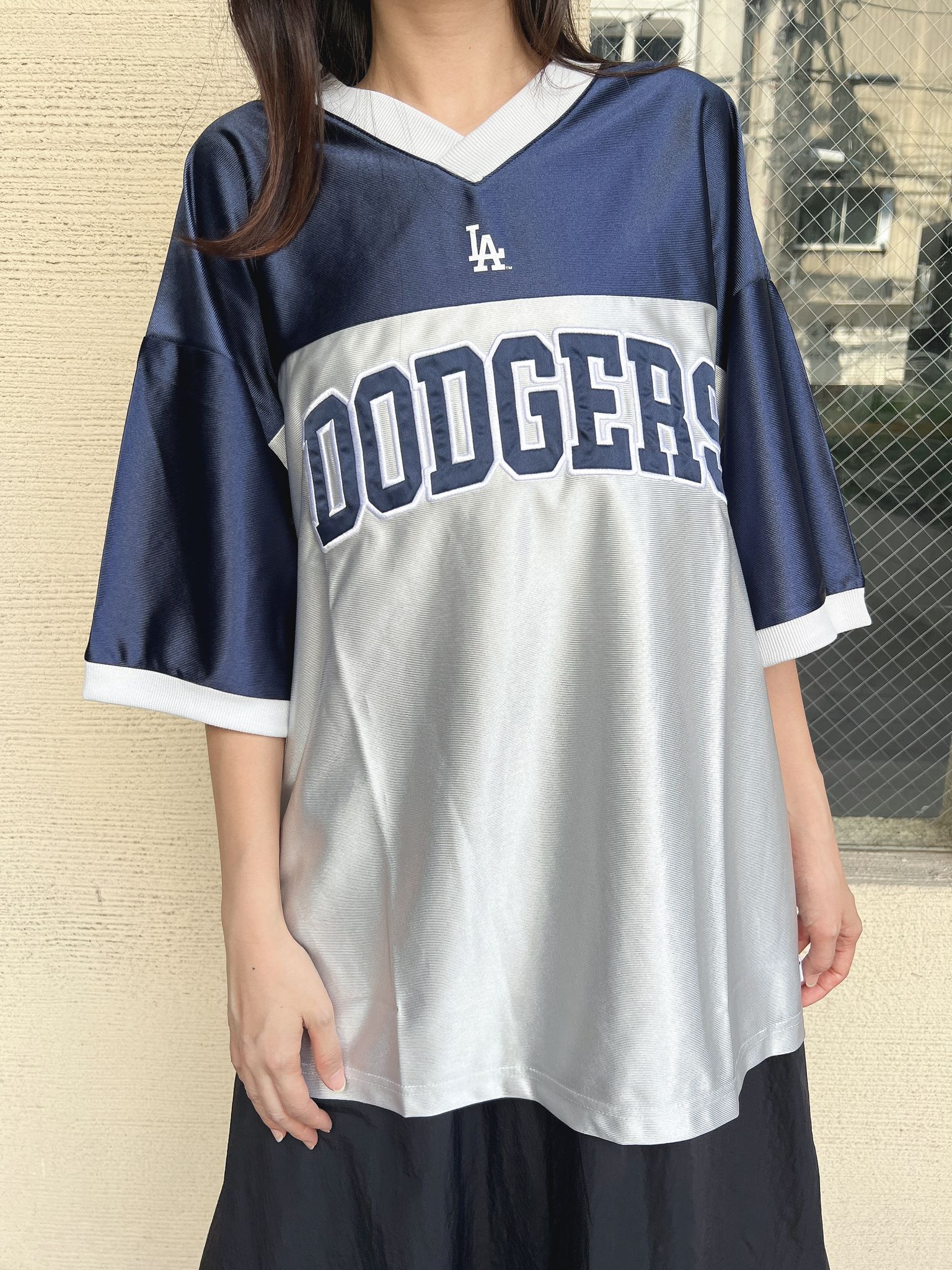 日本別注 WO X MLB 網紋 比賽圖案TOP