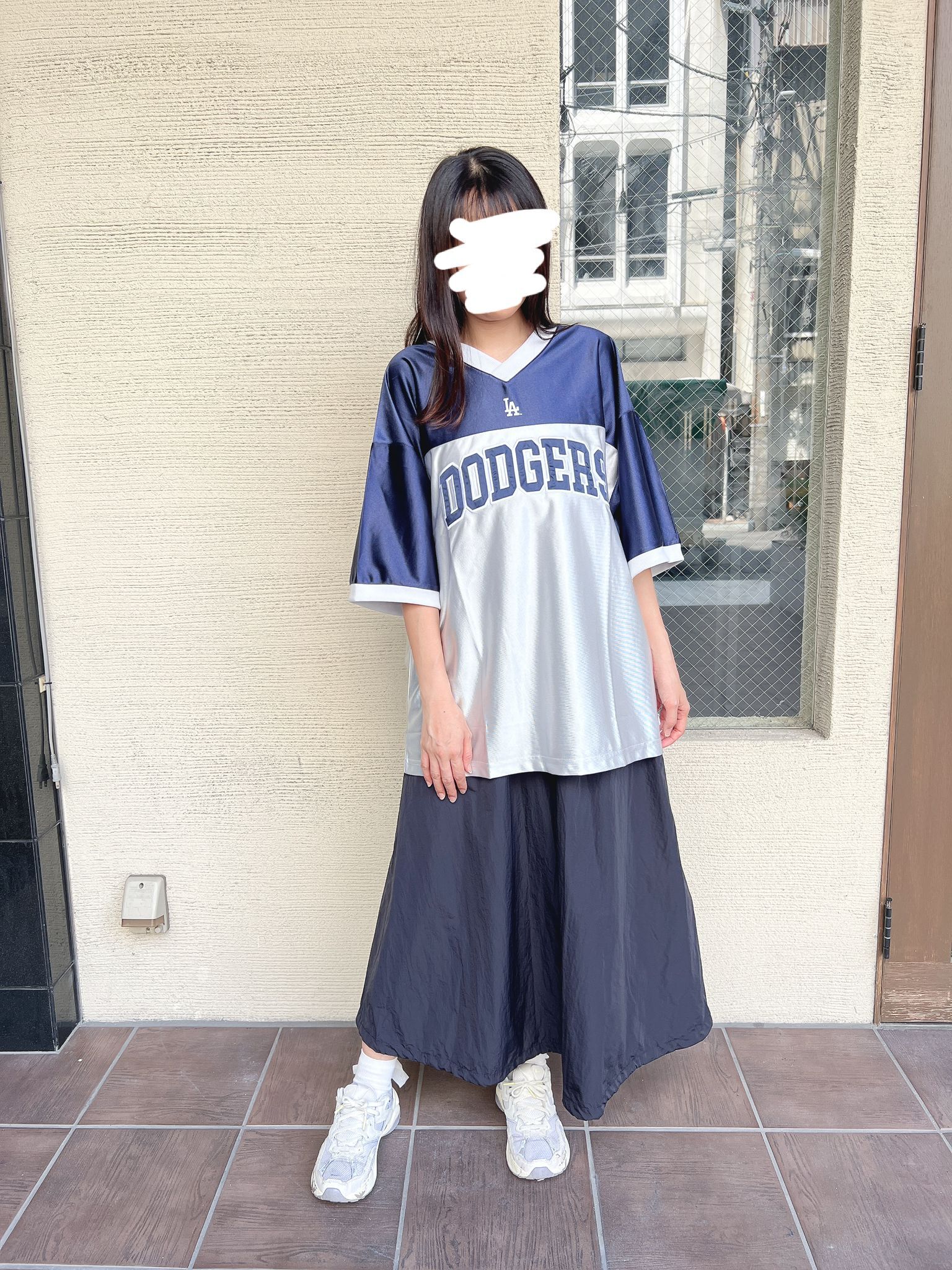 日本別注 WO X MLB 網紋 比賽圖案TOP