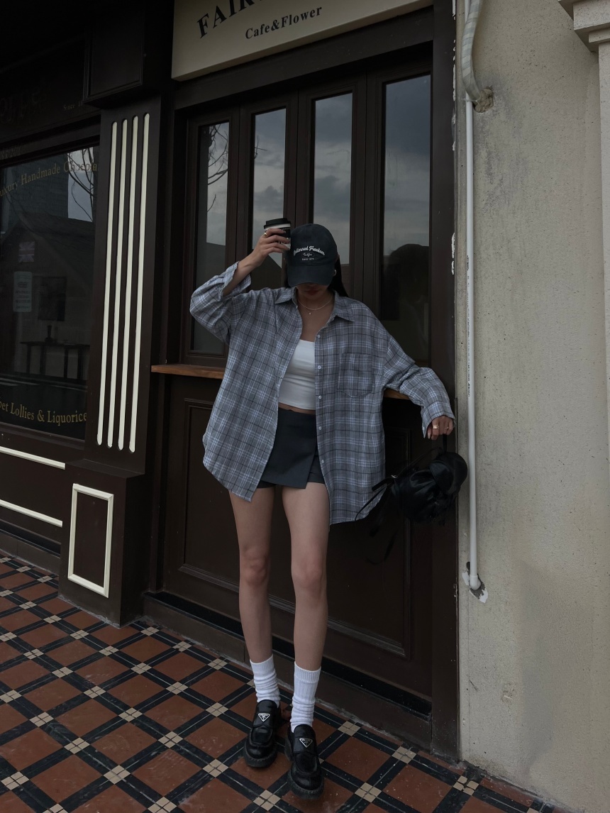 雙層男友格子襯衫*3色