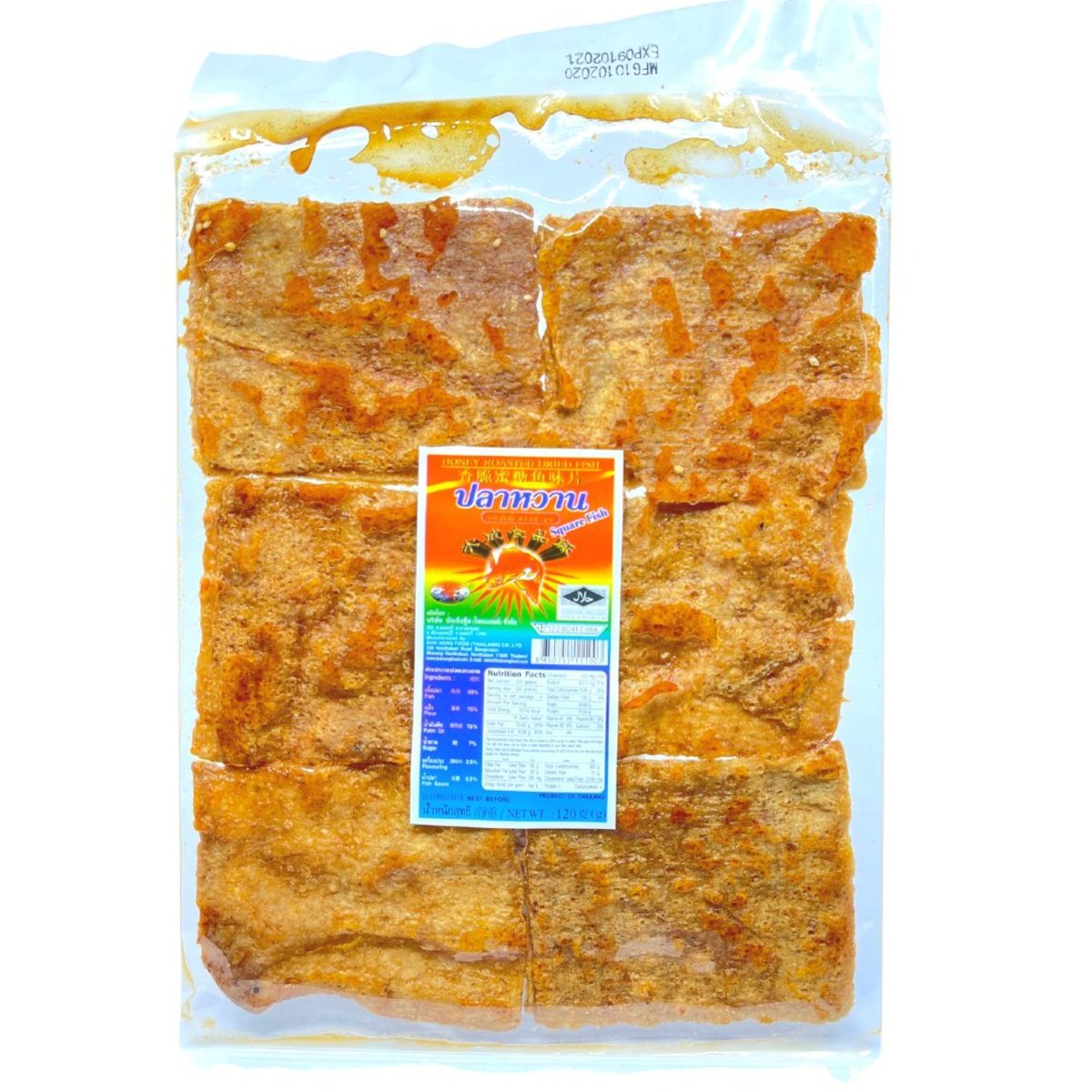泰國方形蜜味辣味濕魚片120g