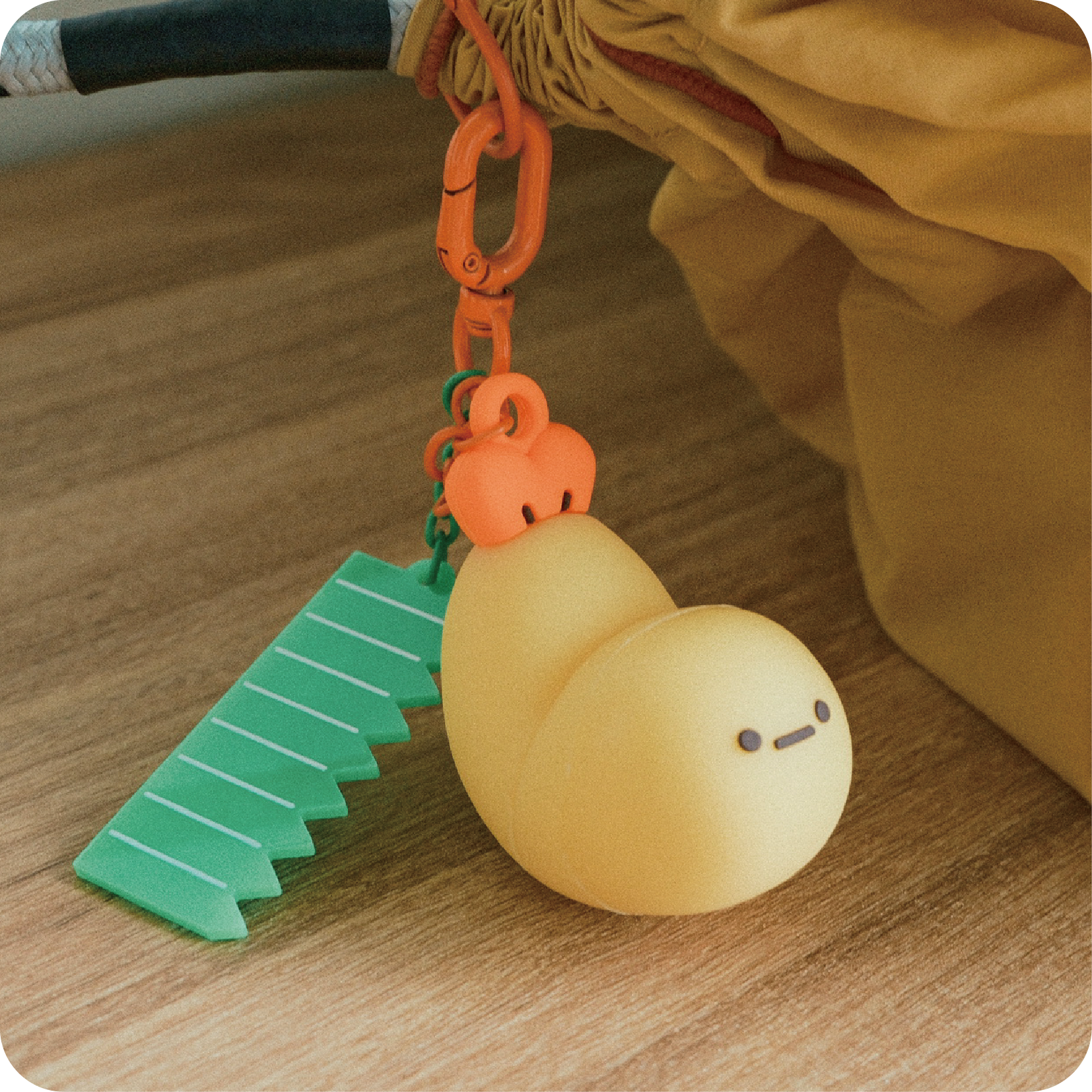 炸蝦造型矽膠鑰匙圈