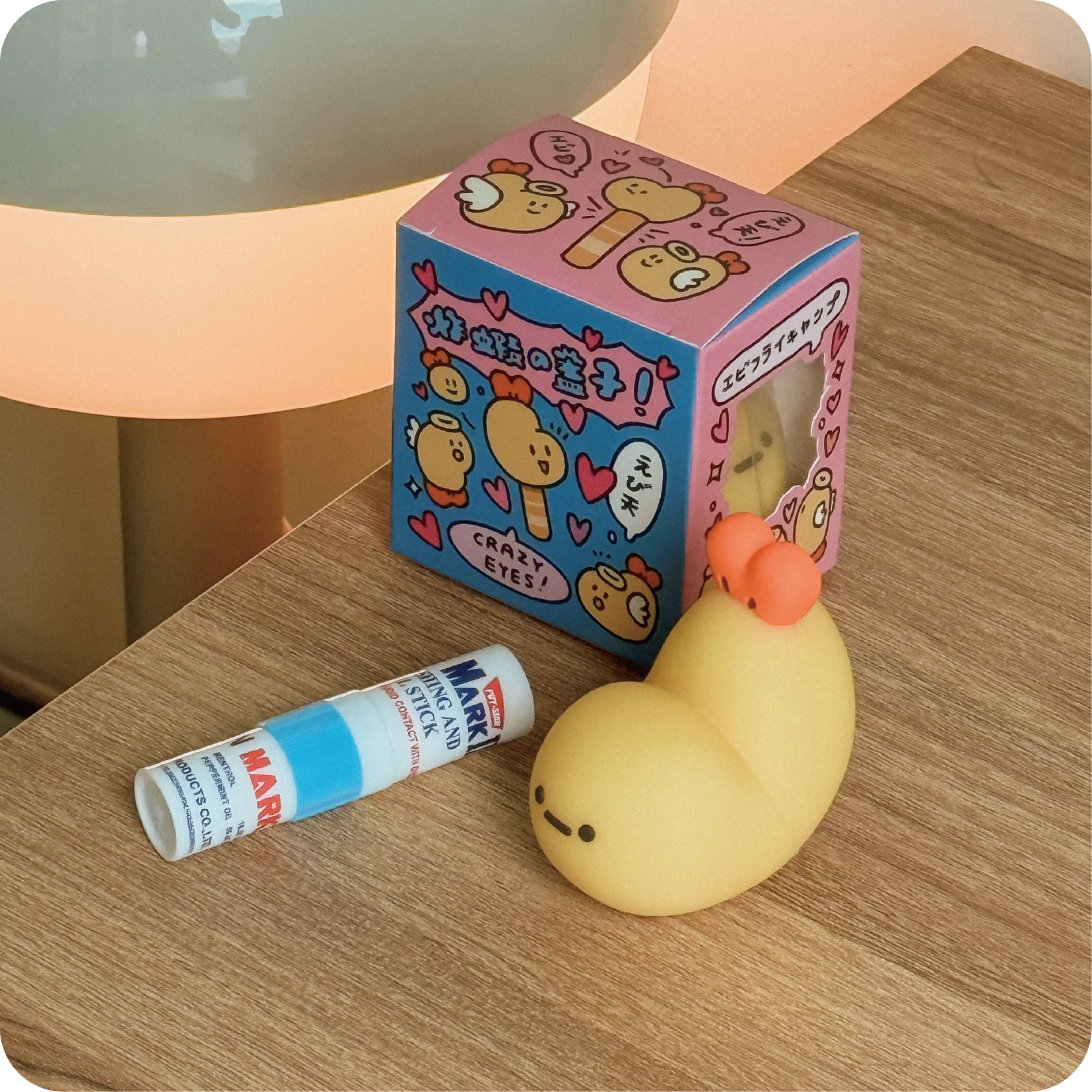 炸蝦矽膠造型蓋套（可用於護唇膏,薄荷棒上）