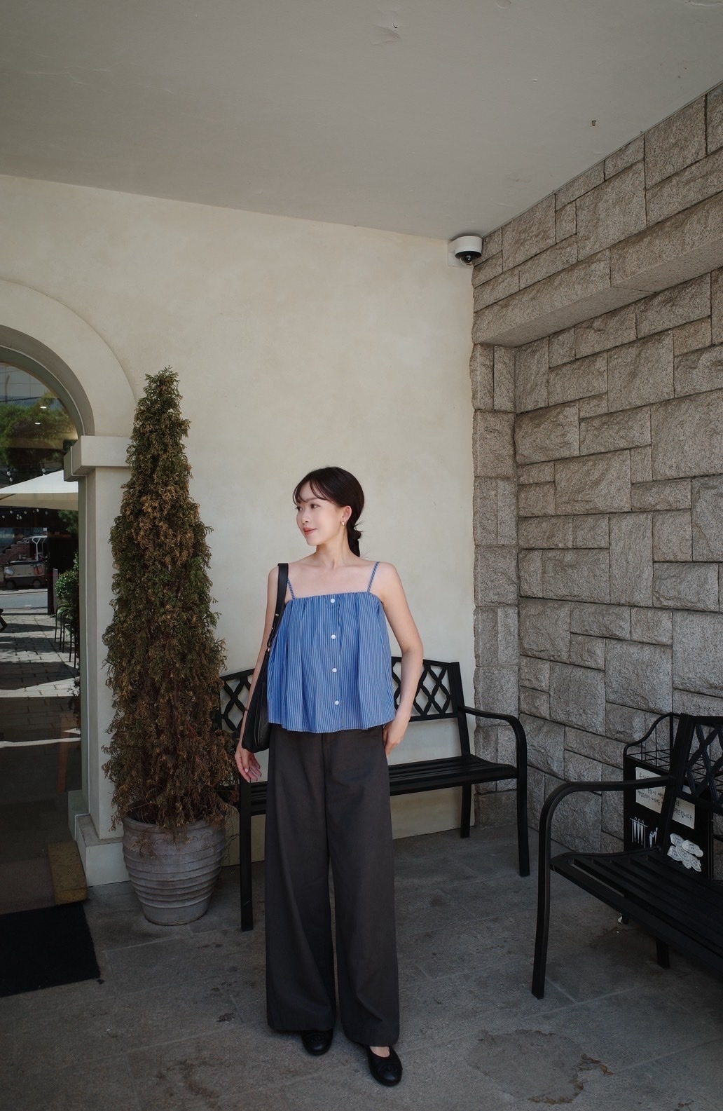 【韓國連線款】時髦直條紋小背心