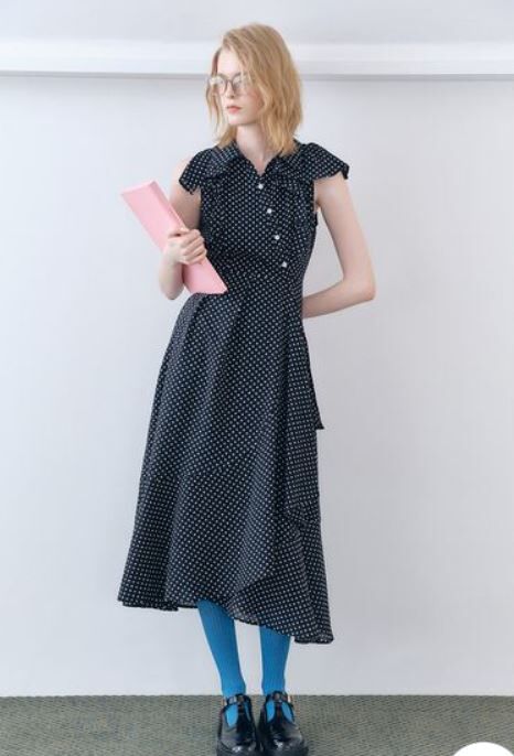 [預購]折扣LILY BROWN 荷葉邊層次襯衫洋裝