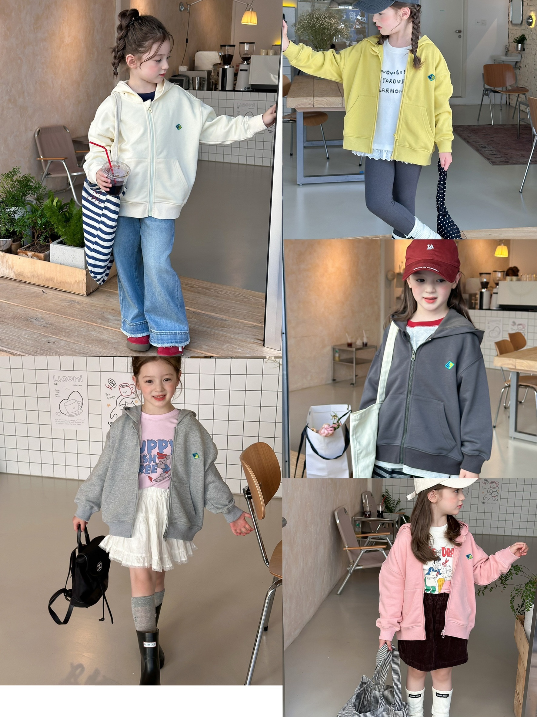 五色連帽寬鬆外套