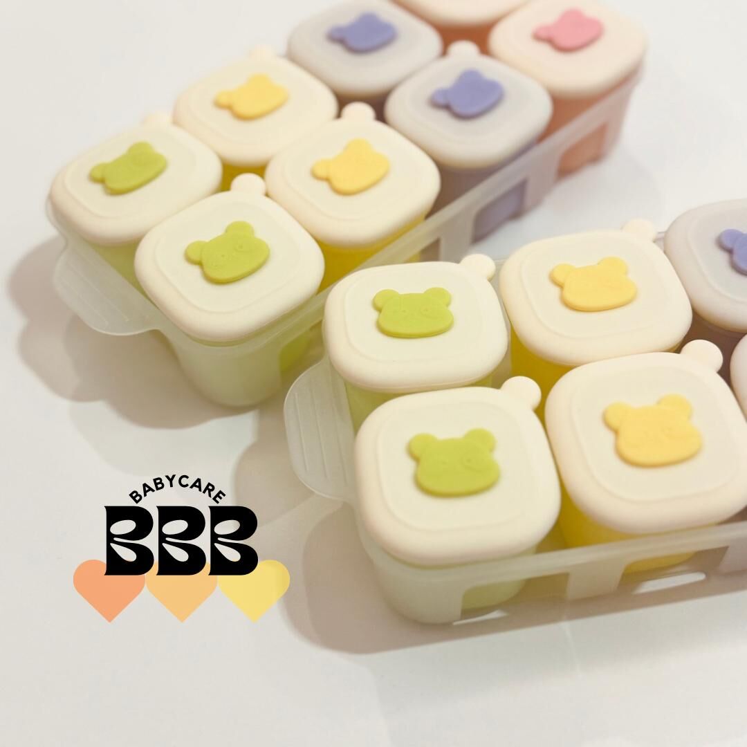 BBB_Babyacre 小熊寶寶獨立分隔輔食儲存盒(8格/各50ml) 附送背心罩衣
