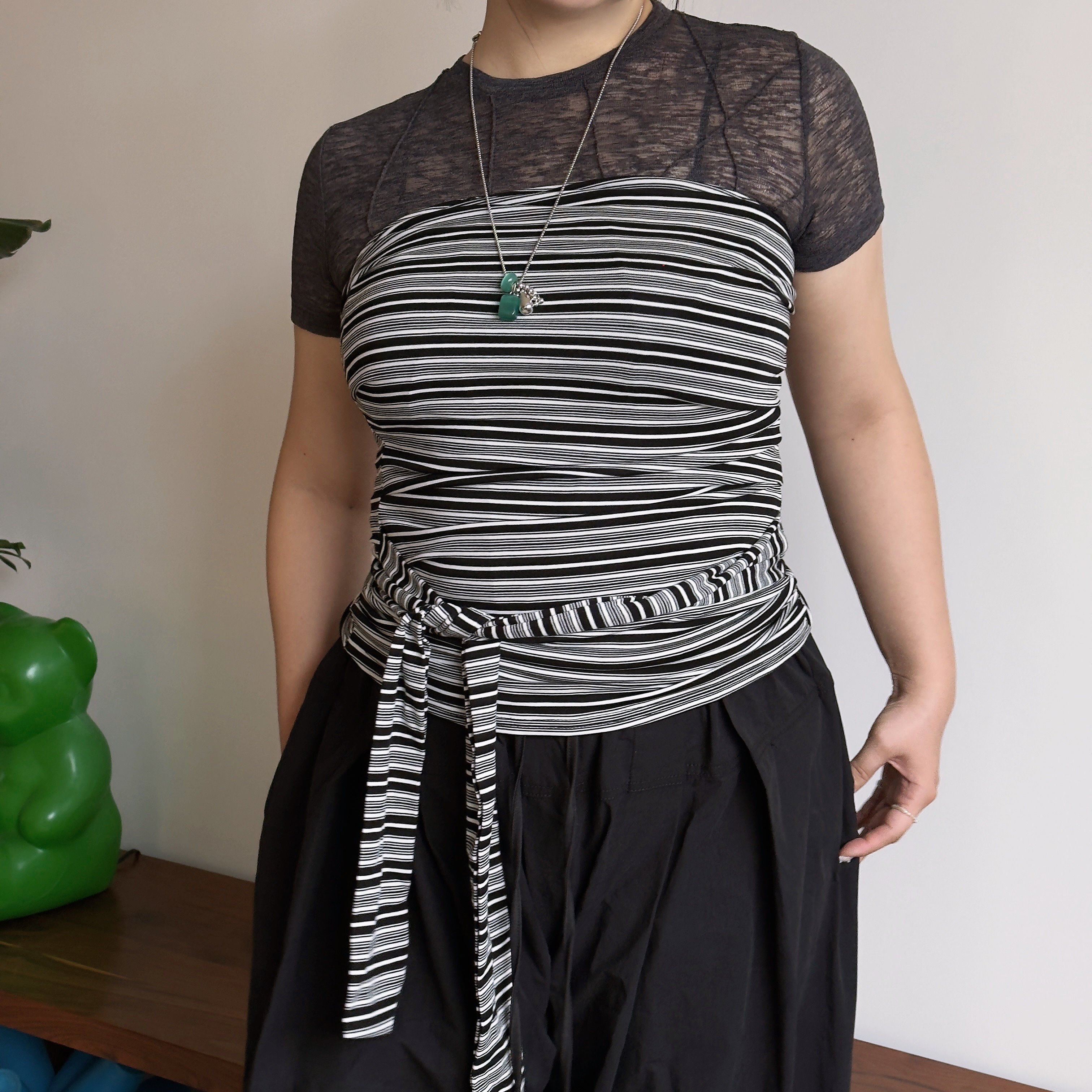 A1 斑馬斑馬 條紋綁帶抹胸