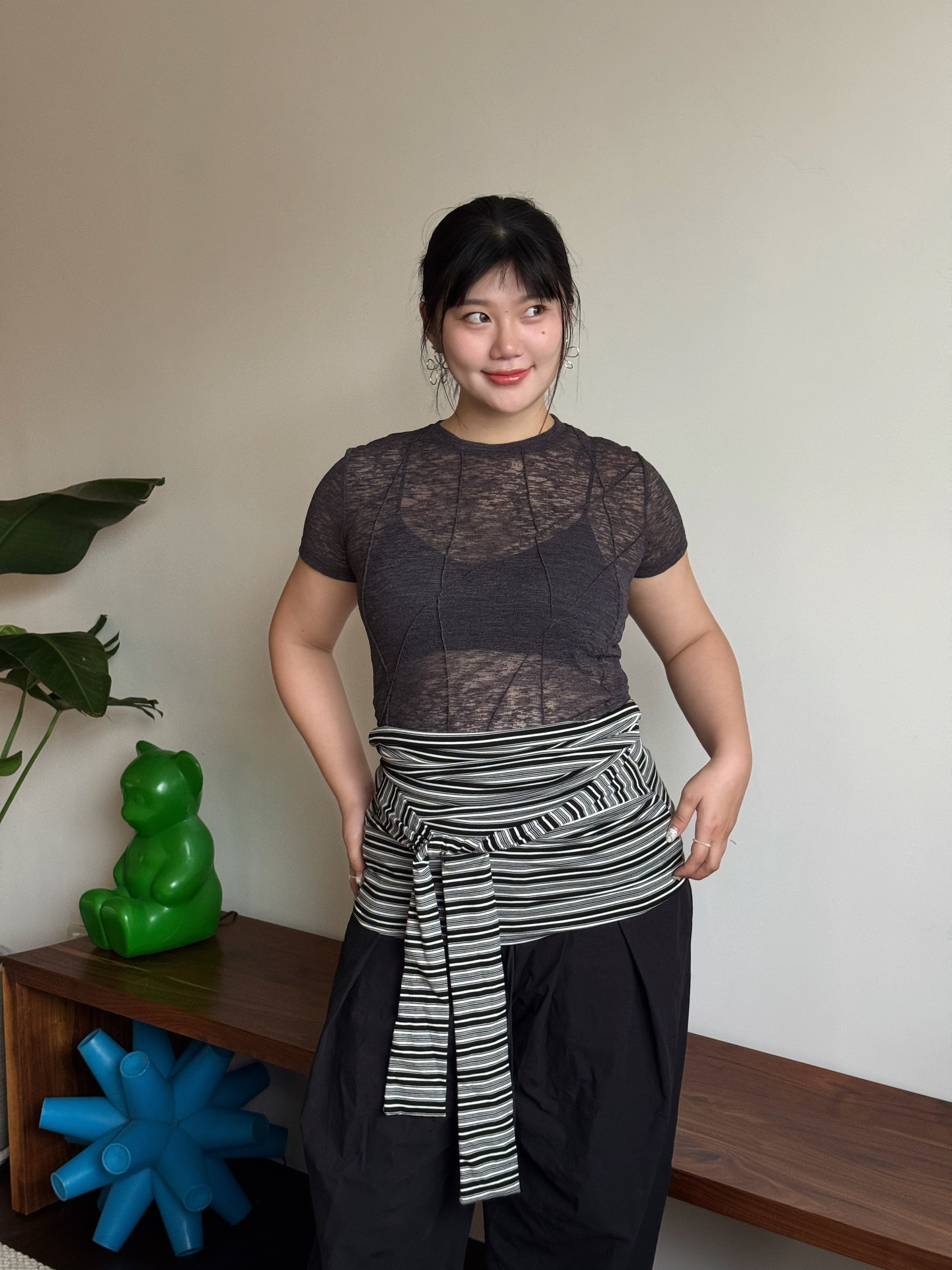 A1 斑馬斑馬 條紋綁帶抹胸