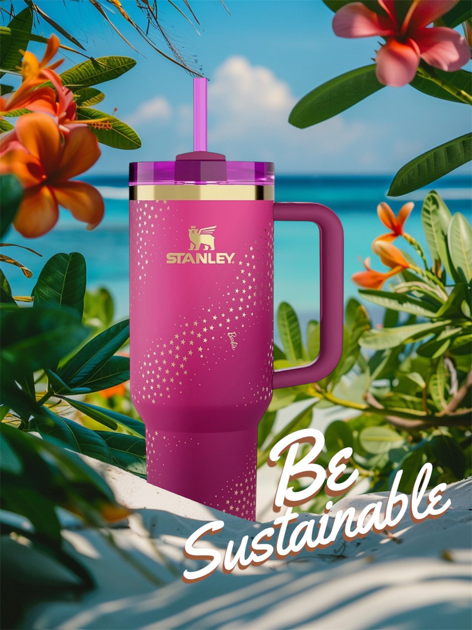 Amuse Fleur Florist Hong Kong, Fresh Cut Flower Bouquet, Stanley x Barbie, Birthday Celebration, Stanley Quencher