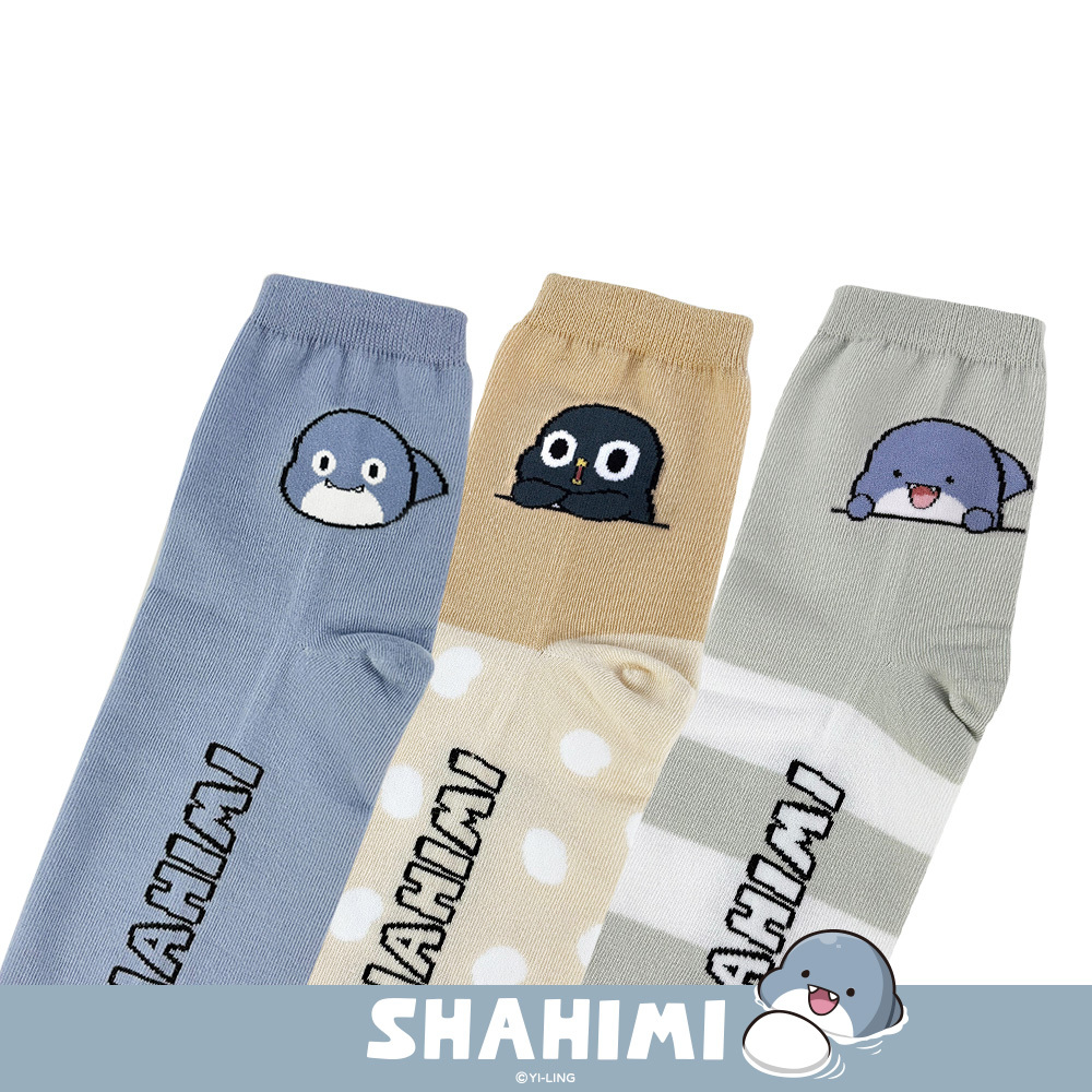 Paidal x 胖鯊魚鯊西米 中筒襪子(3款一組，不分售)