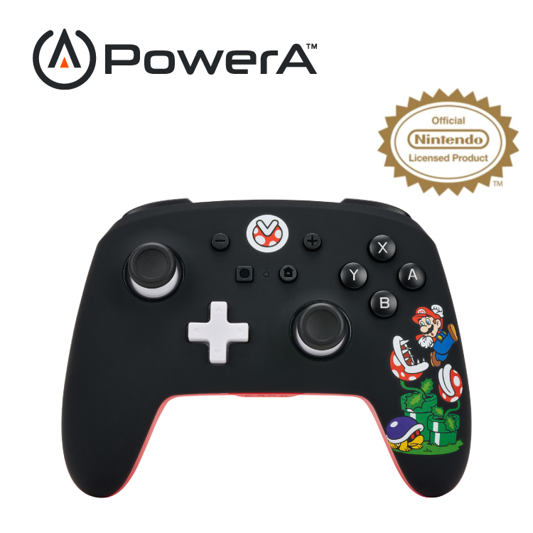 【PowerA】|任天堂官方授權|增強款藍芽5.0無線遊戲手把限量款(1522795-01)-混亂瑪利歐