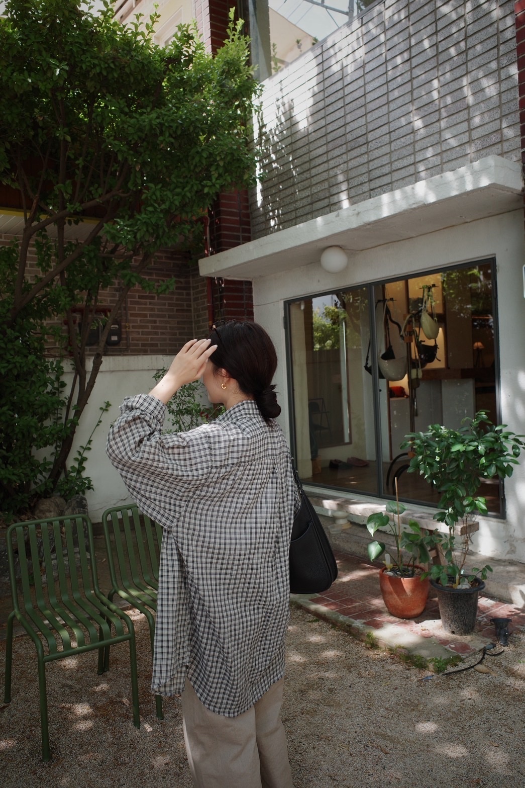 【韓國連線款】oversize格紋襯衫